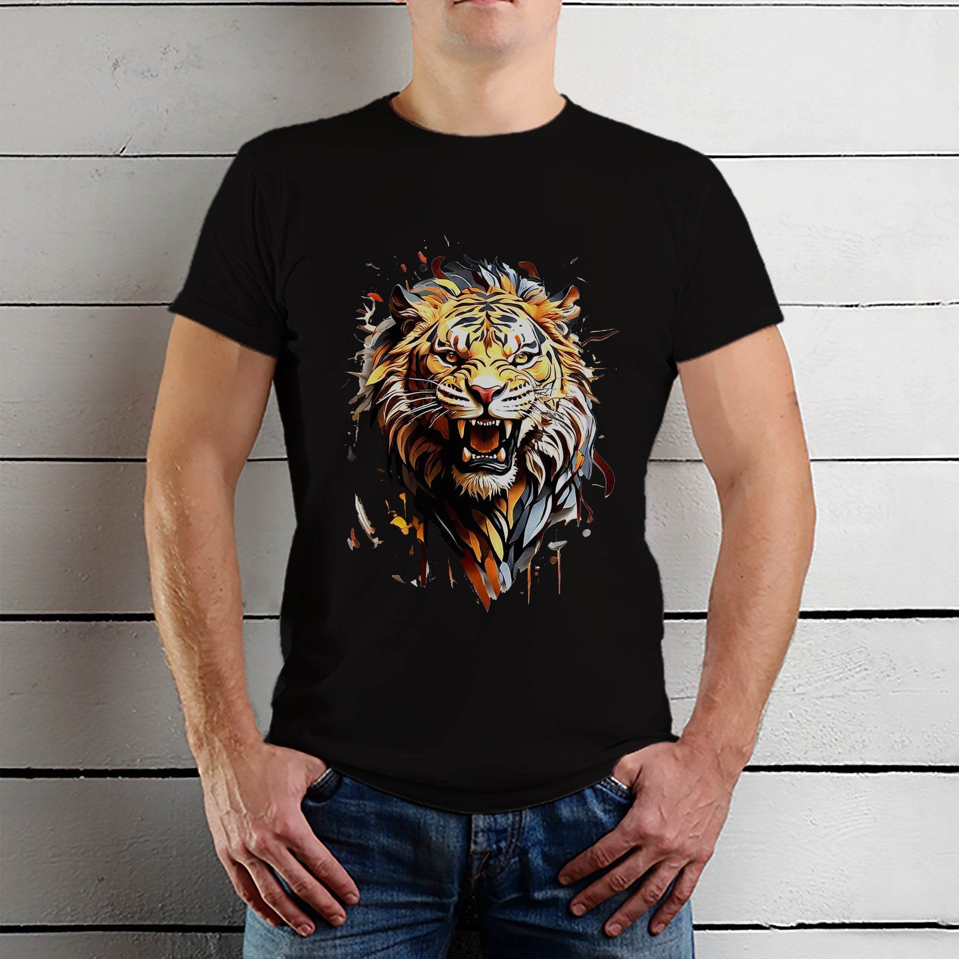Majestic Tiger - Unisex Round Neck Regular Fit 100% Combed Cotton Half Sleeve T-Shirt - Mojilo Mart