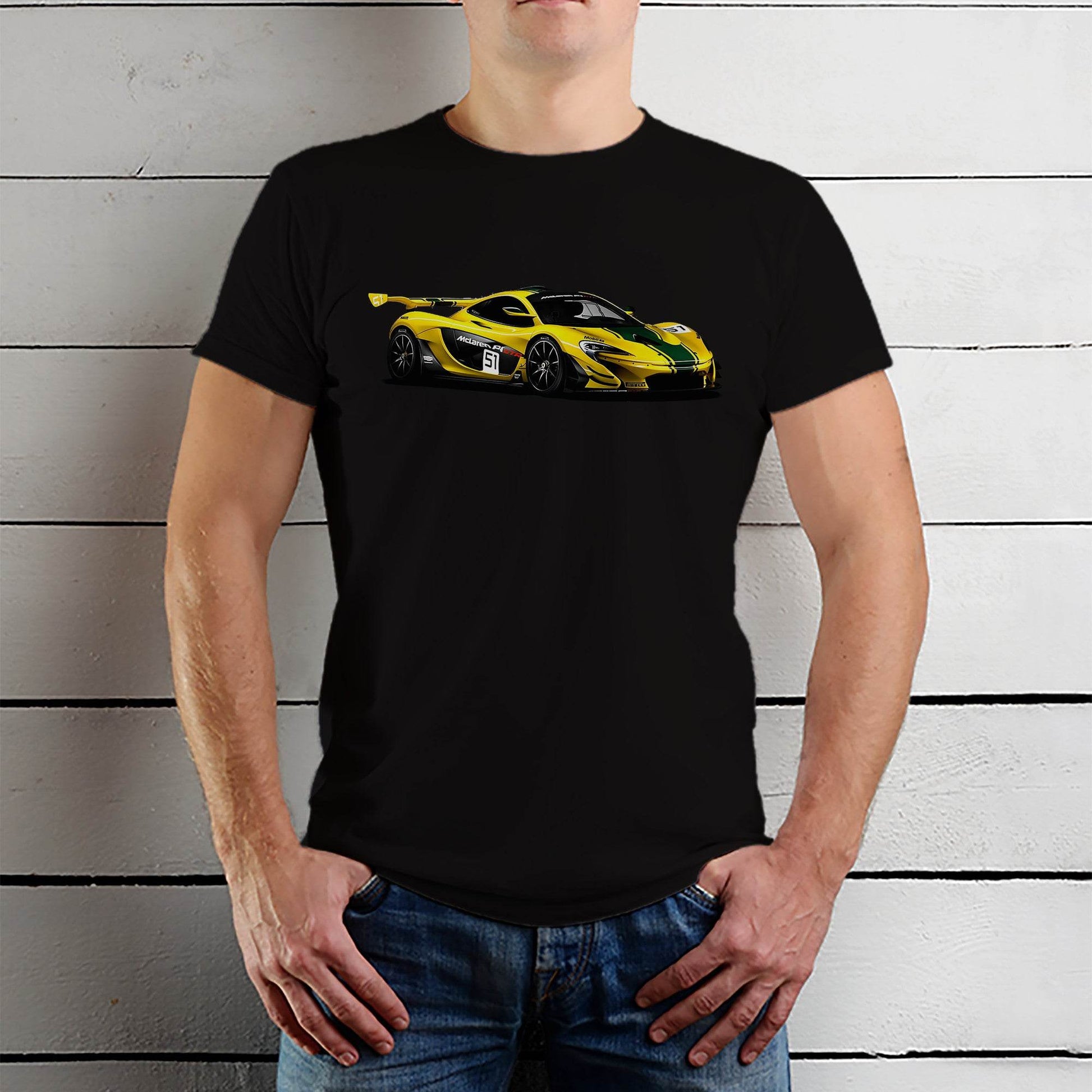 McLaren P1 GTR - Unisex Round Neck Regular Fit 100% Combed Cotton Half Sleeve T-Shirt - Mojilo Mart