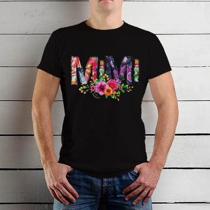 Mimi Floral - Unisex Round Neck Regular Fit 100% Combed Cotton Half Sleeve T-Shirt - Mojilo Mart