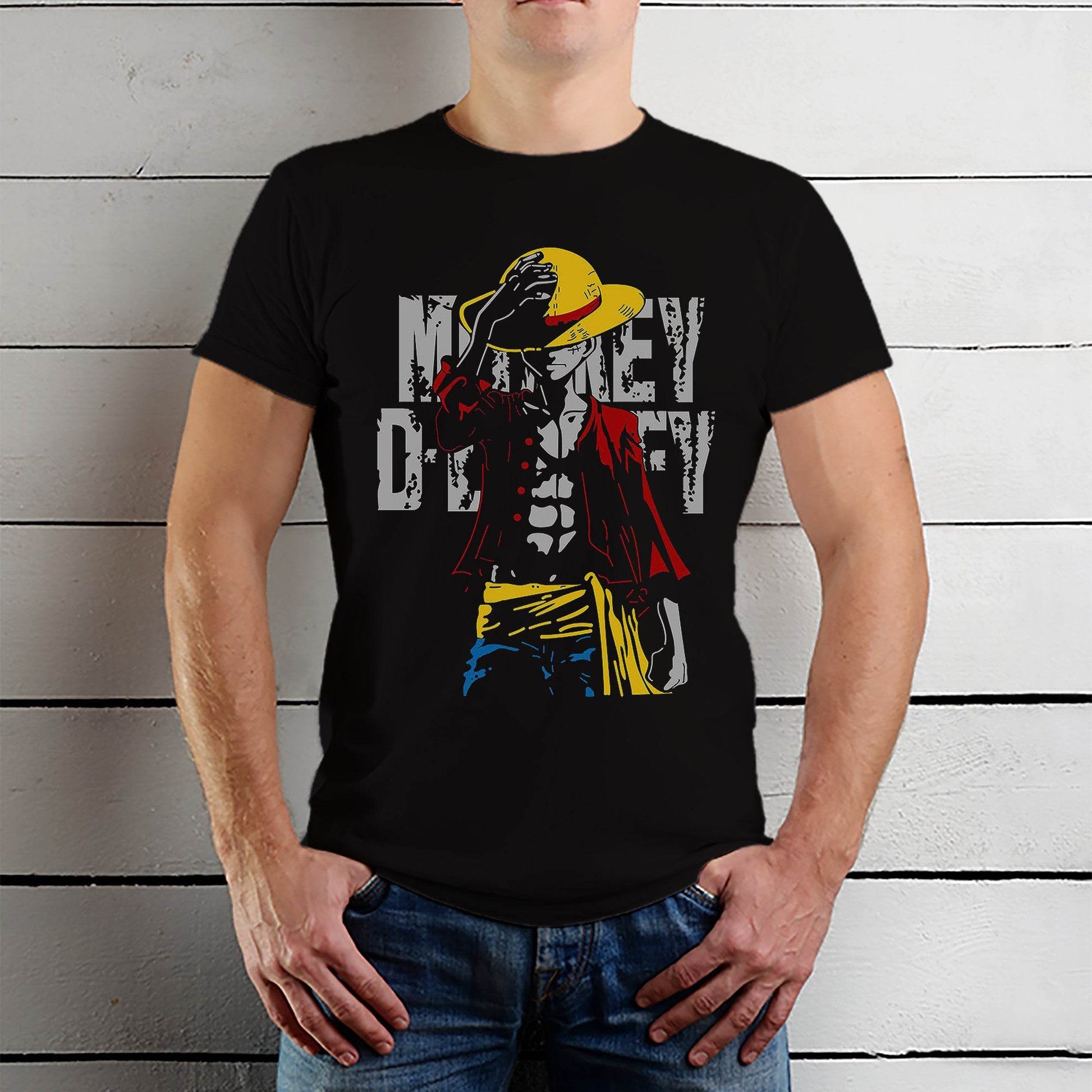 Monkey D. Luff Fictional character - Unisex Round Neck Regular Fit 100% Combed Cotton Half Sleeve T-Shirt - Mojilo Mart