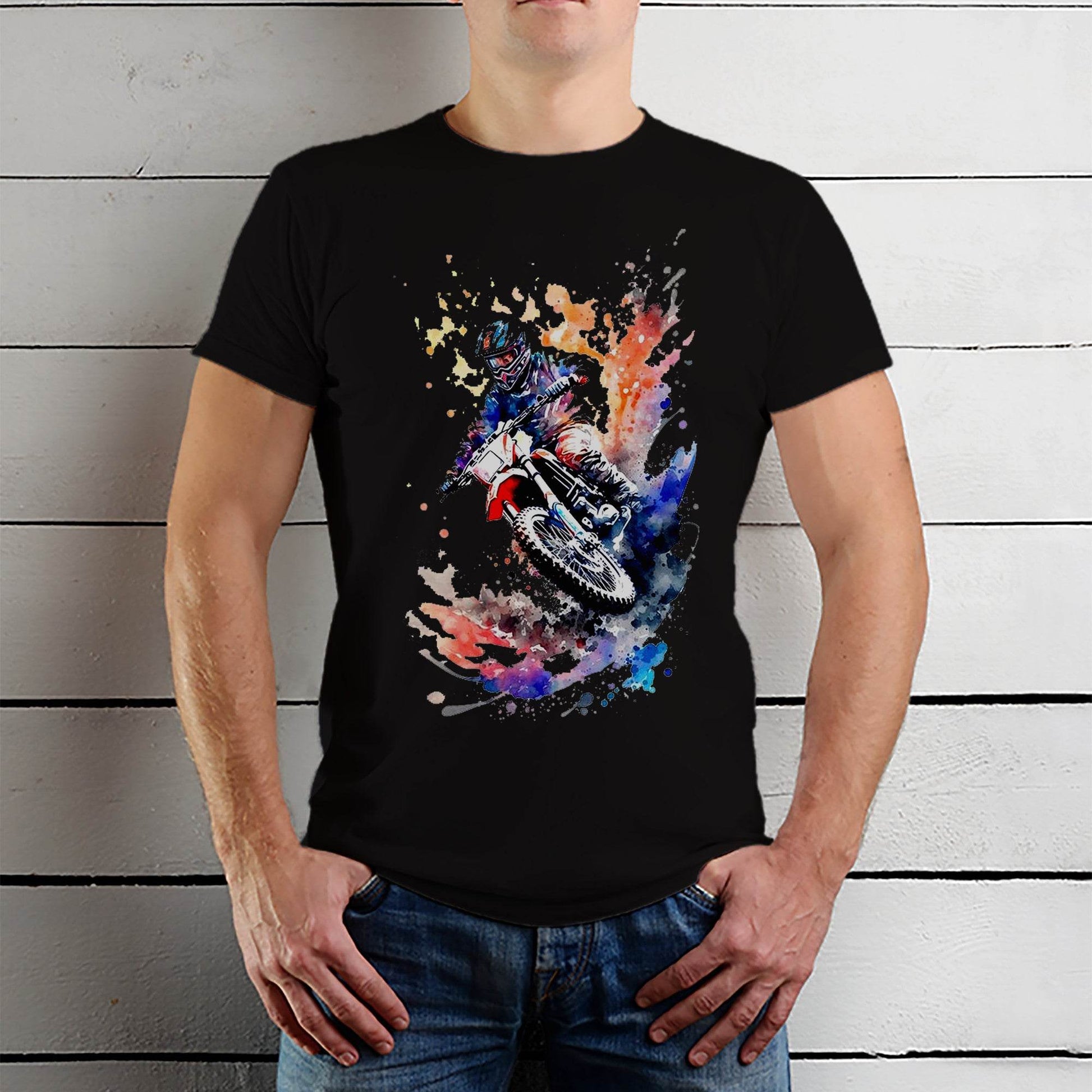 Motocross Dirt Biking - Unisex Round Neck Regular Fit 100% Combed Cotton Half Sleeve T-Shirt - Mojilo Mart