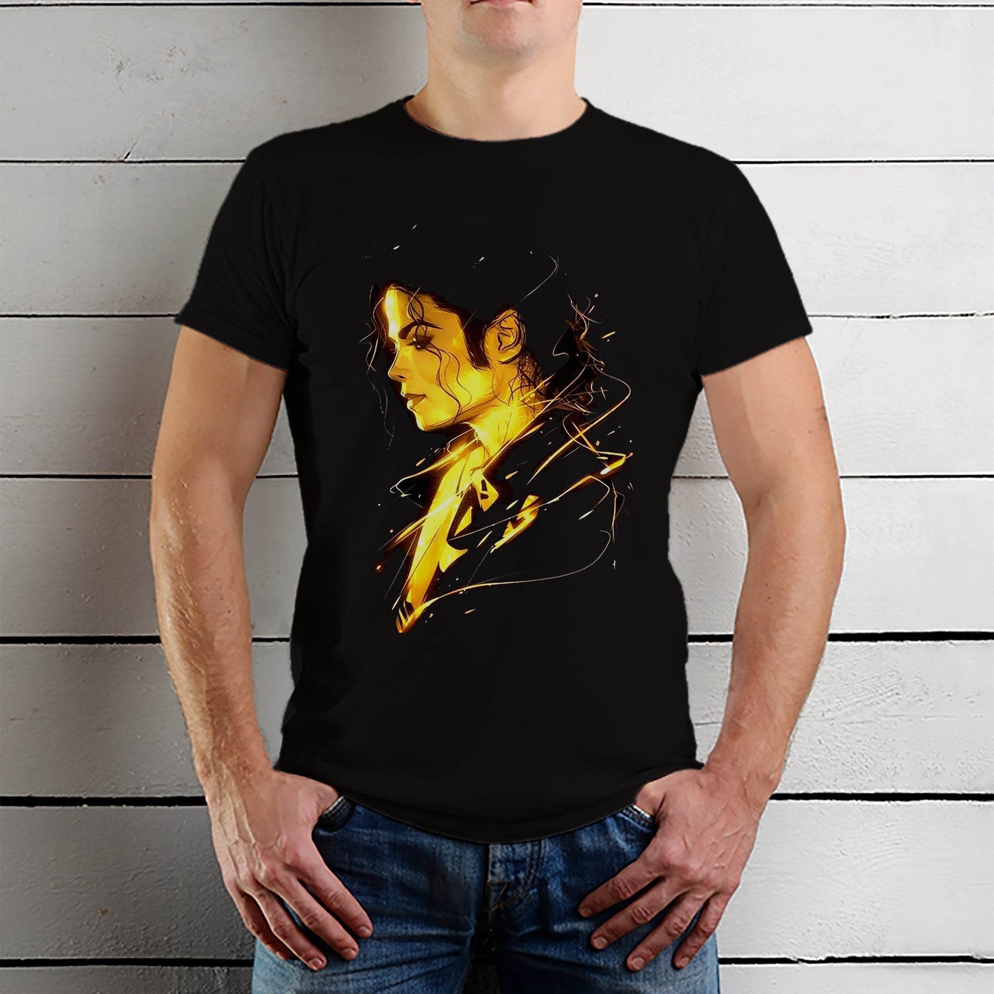 Music Michael Jackson Singers United States Jackson Singer Entertainer Celebrity - Unisex Round Neck Regular Fit 100% Combed Cotton Half Sleeve T-Shirt - Mojilo Mart