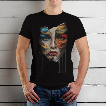 Nature Girl Face - Unisex Round Neck Regular Fit 100% Combed Cotton Half Sleeve T-Shirt - Mojilo Mart