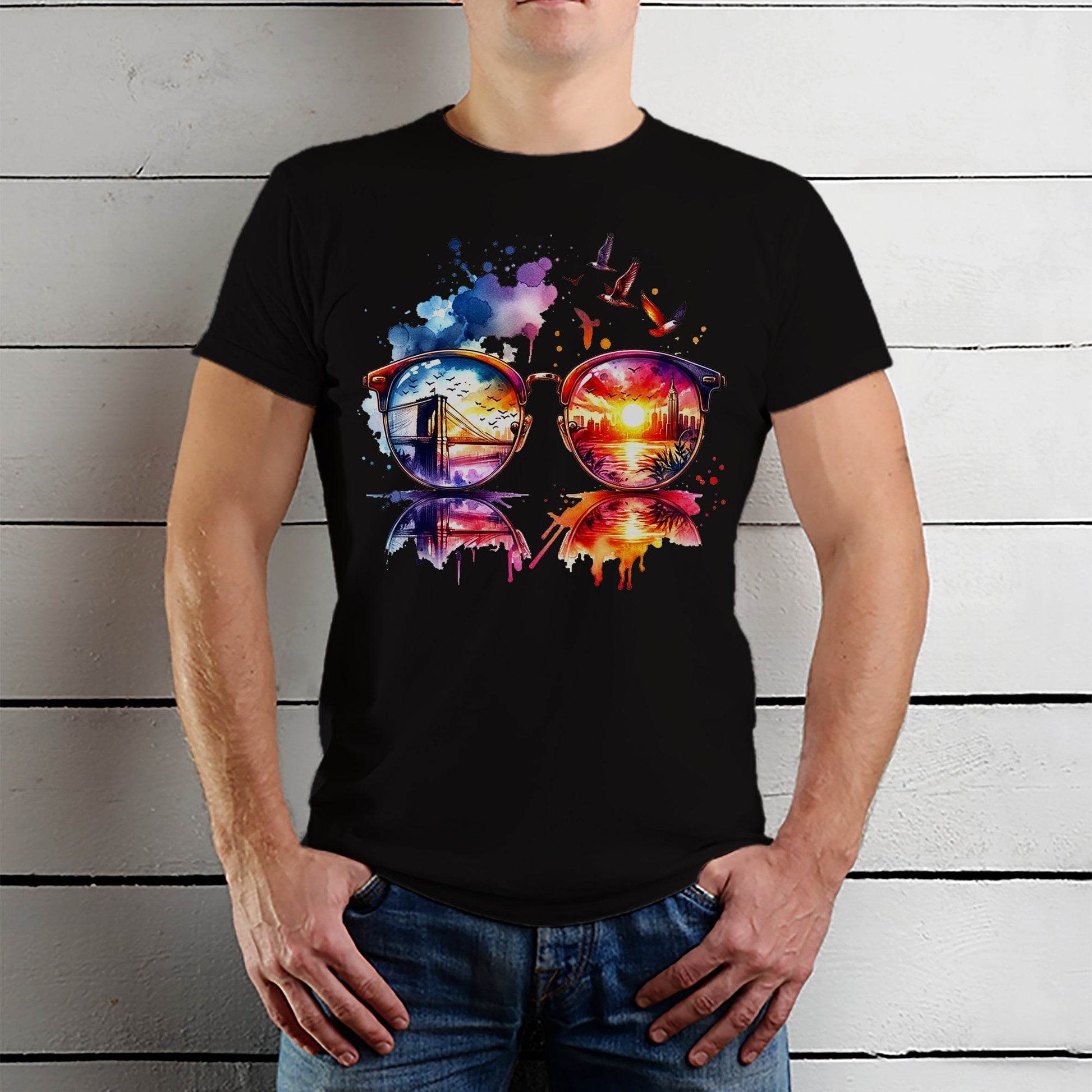 Neon Sunglasses Tshirt - Unisex Round Neck Regular Fit 100% Combed Cotton Half Sleeve T-Shirt - Mojilo Mart