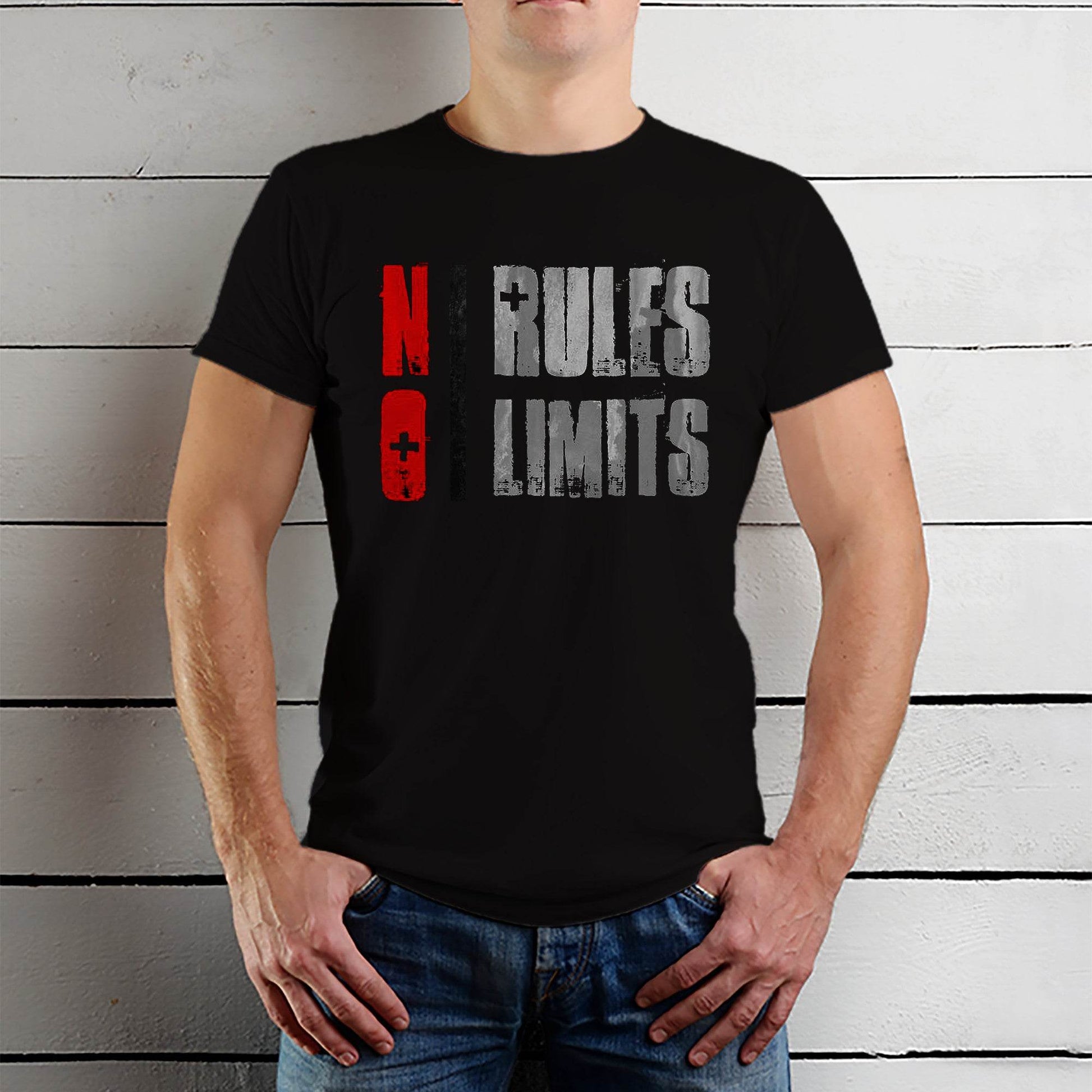 No Rules No Limits - Unisex Round Neck Regular Fit 100% Combed Cotton Half Sleeve T-Shirt - Mojilo Mart