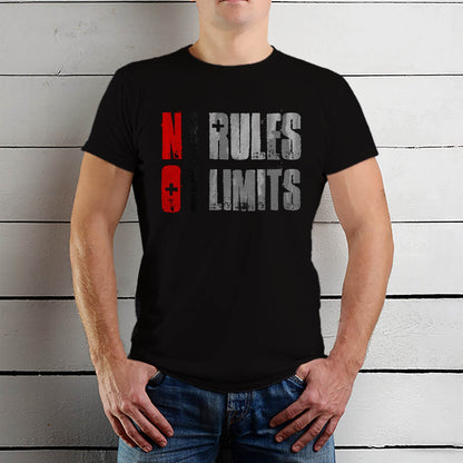 No Rules No Limits - Unisex Round Neck Regular Fit 100% Combed Cotton Half Sleeve T-Shirt - Mojilo Mart