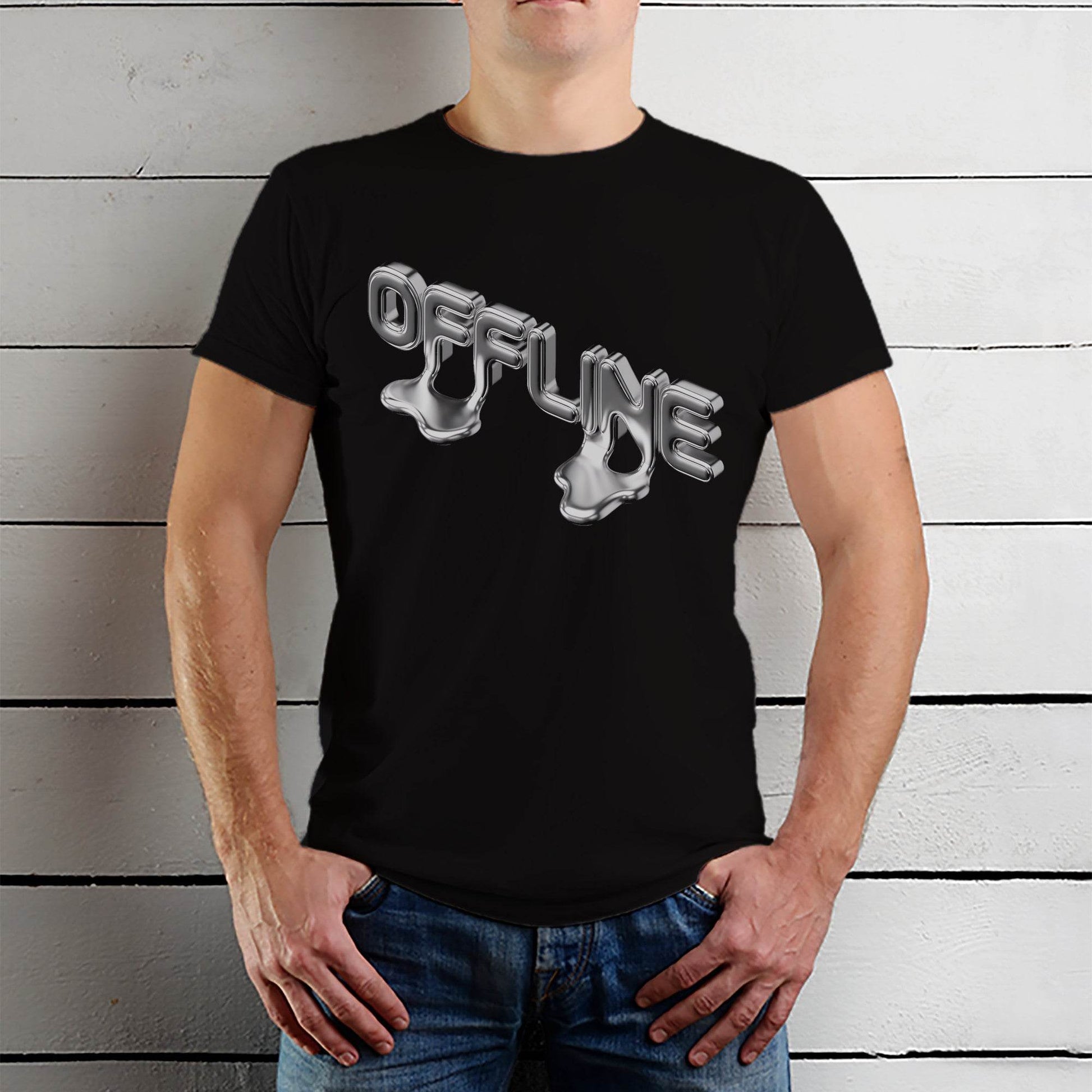 OFF LINE - Unisex Round Neck Regular Fit 100% Combed Cotton Half Sleeve T-Shirt - Mojilo Mart
