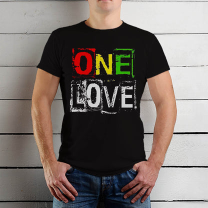 ONE LOVE - Unisex Round Neck Regular Fit 100% Combed Cotton Half Sleeve T-Shirt - Mojilo Mart