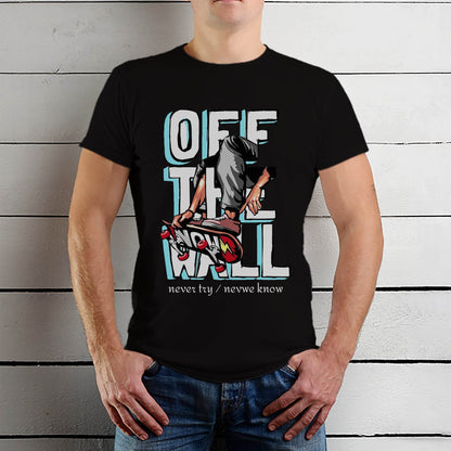 Off The Wall - Unisex Round Neck Regular Fit 100% Combed Cotton Half Sleeve T-Shirt - Mojilo Mart