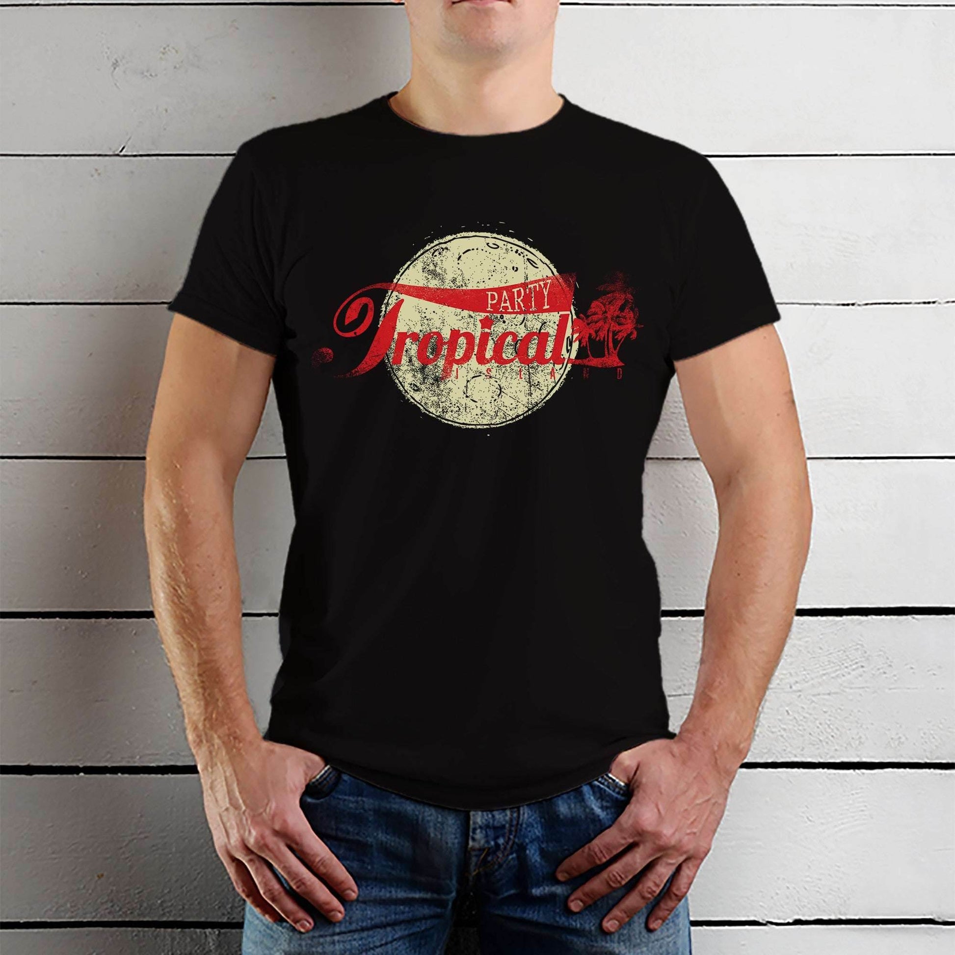 PARTY TROPICAL - Unisex Round Neck Regular Fit 100% Combed Cotton Half Sleeve T-Shirt - Mojilo Mart