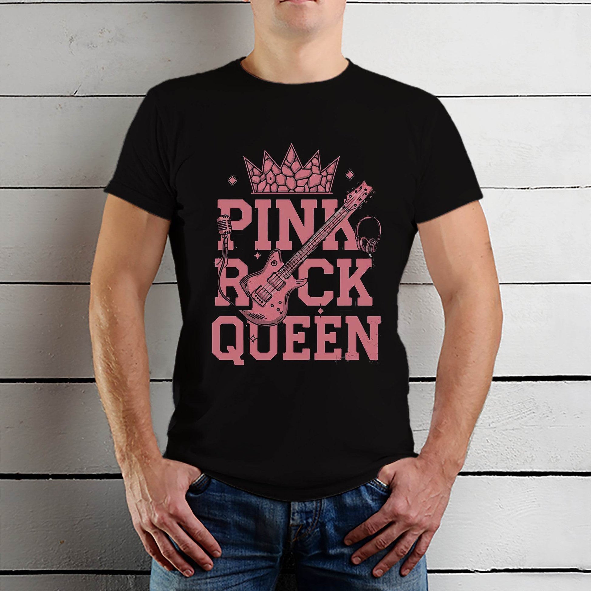 PINK ROCK QUEEN - Unisex Round Neck Regular Fit 100% Combed Cotton Half Sleeve T-Shirt - Mojilo Mart