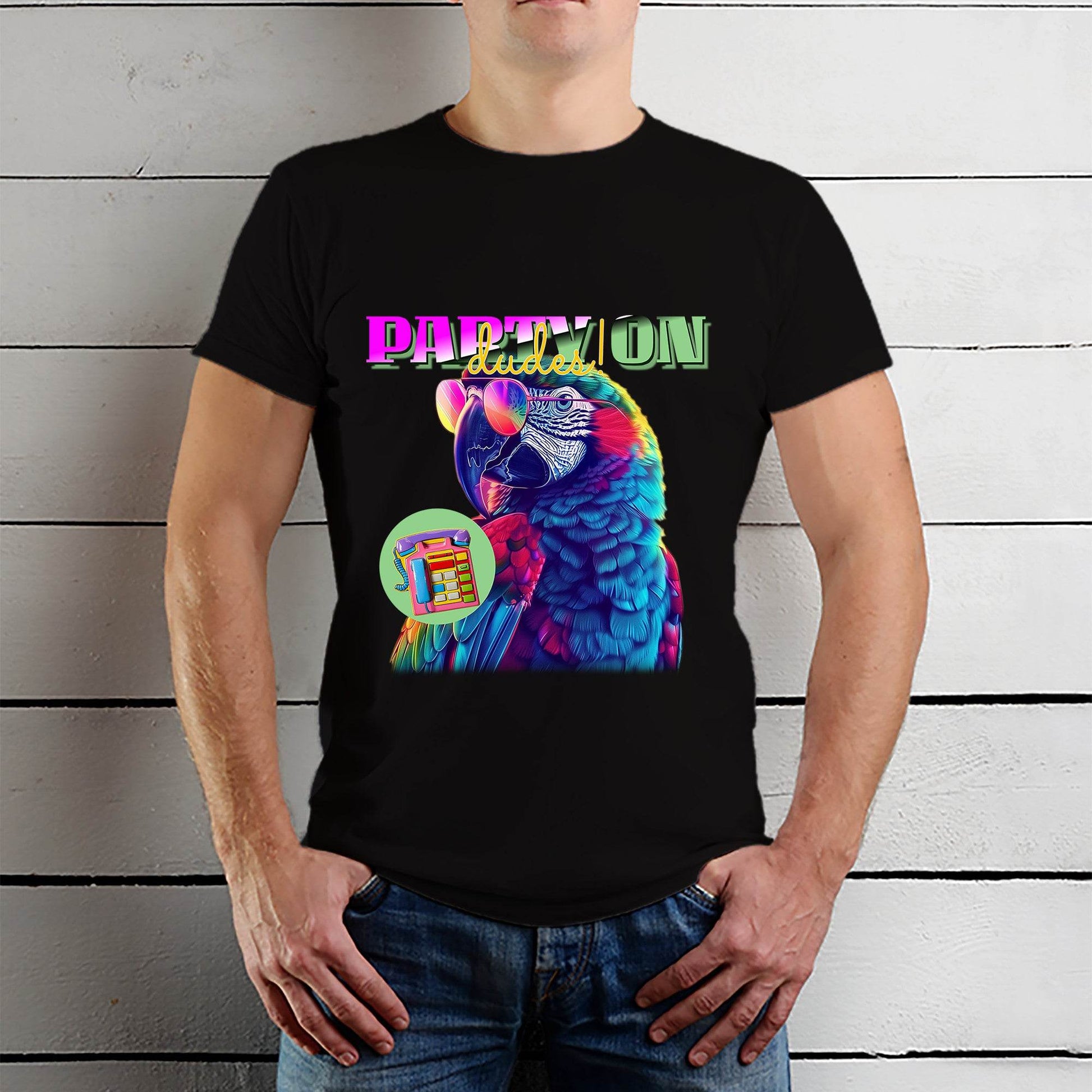 Party On - Unisex Round Neck Regular Fit 100% Combed Cotton Half Sleeve T-Shirt - Mojilo Mart
