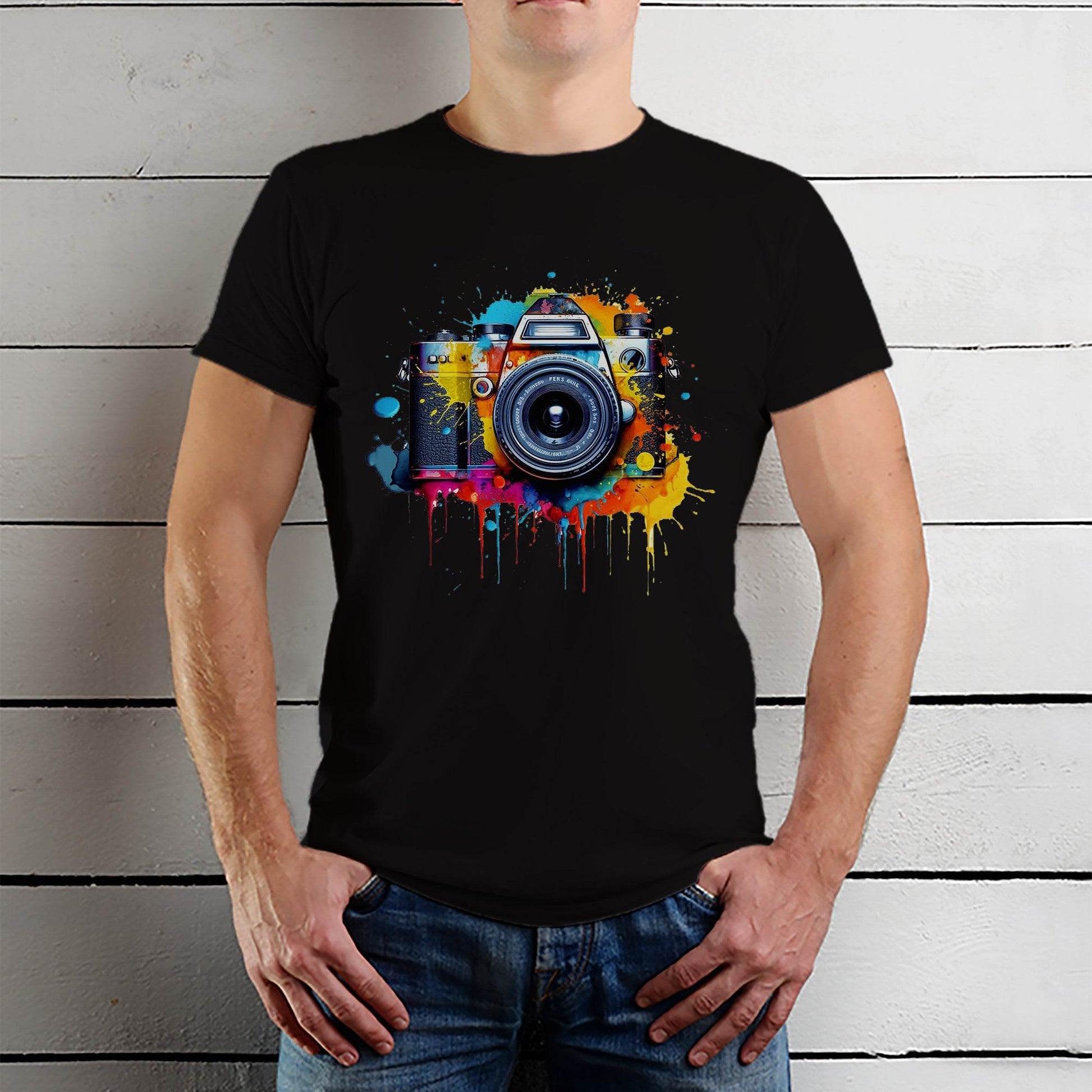 Photography Design Camera - Unisex Round Neck Regular Fit 100% Combed Cotton Half Sleeve T-Shirt - Mojilo Mart