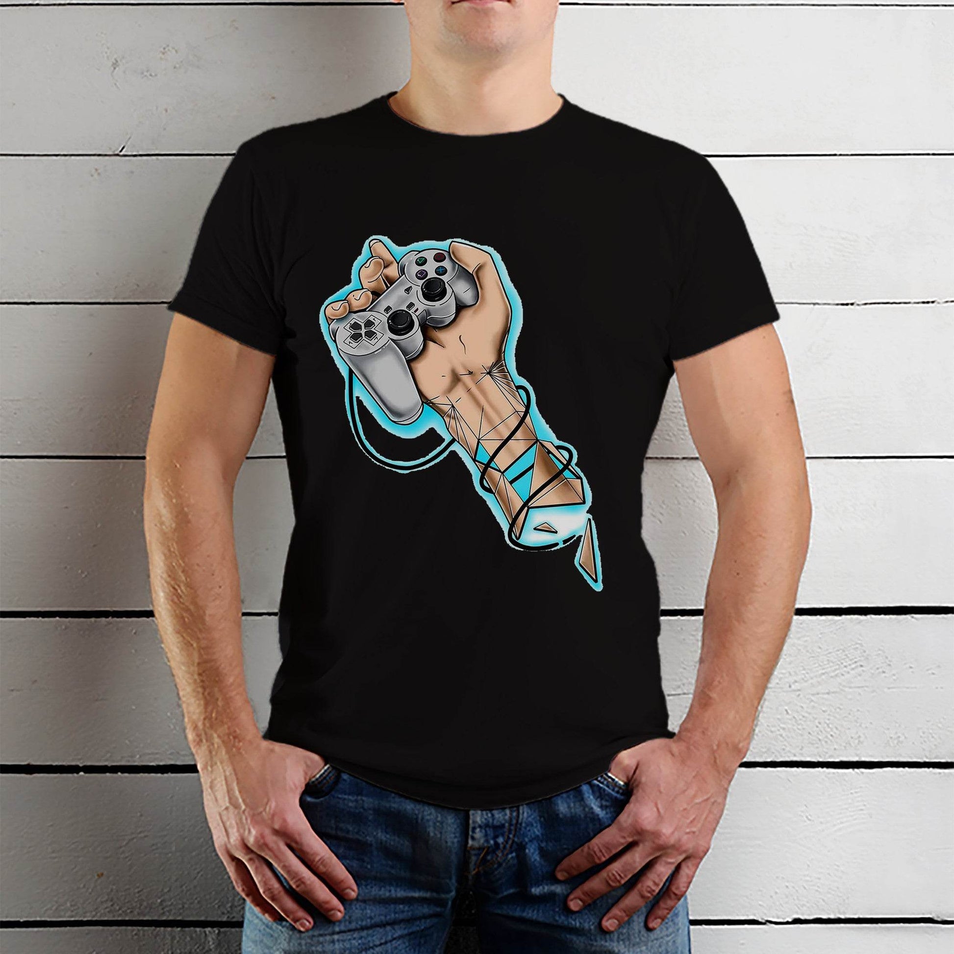Play Station Controller - Unisex Round Neck Regular Fit 100% Combed Cotton Half Sleeve T-Shirt - Mojilo Mart