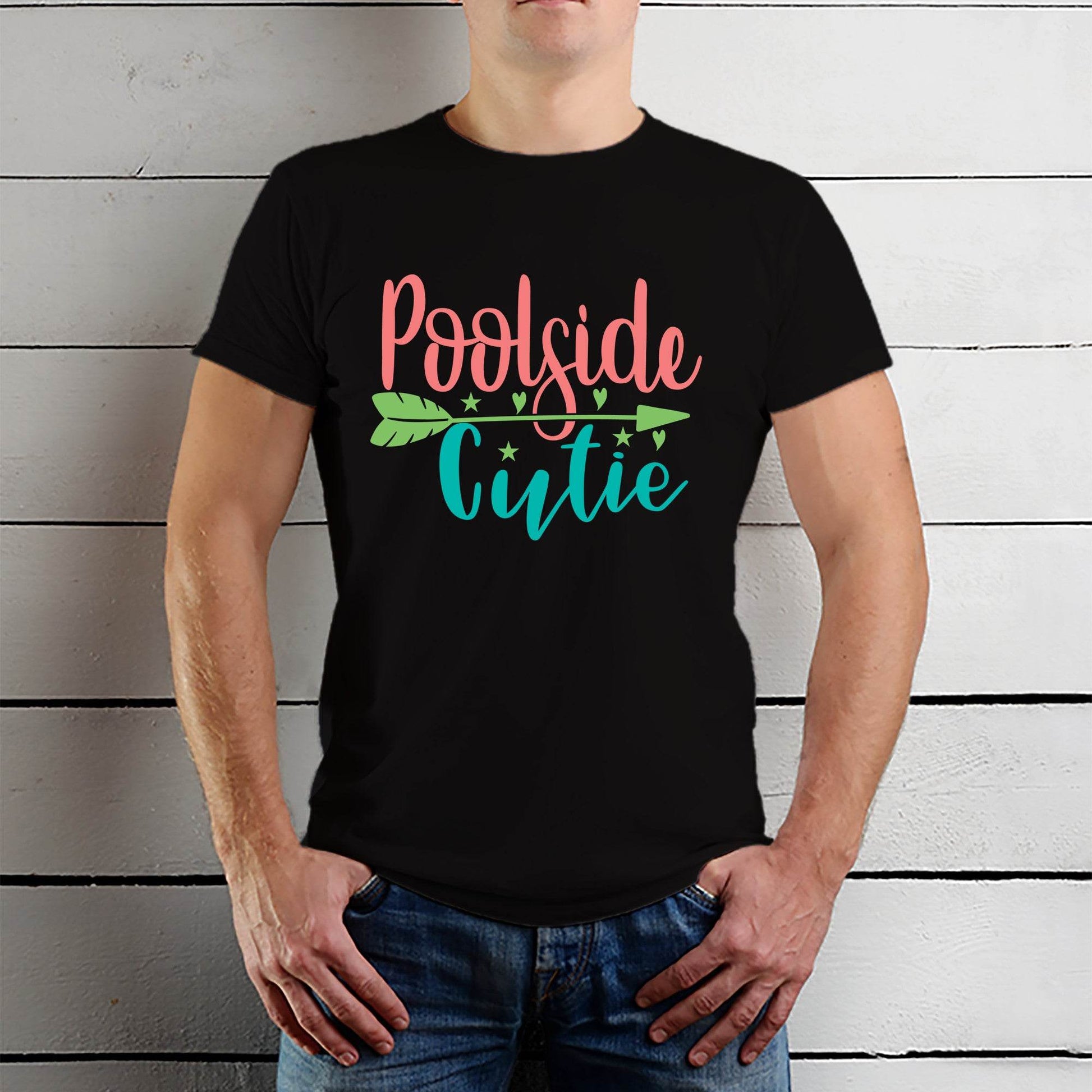 Poolside Cutie - Unisex Round Neck Regular Fit 100% Combed Cotton Half Sleeve T-Shirt - Mojilo Mart