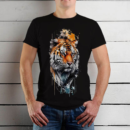 Portrait of a Tiger - Unisex Round Neck Regular Fit 100% Combed Cotton Half Sleeve T-Shirt - Mojilo Mart
