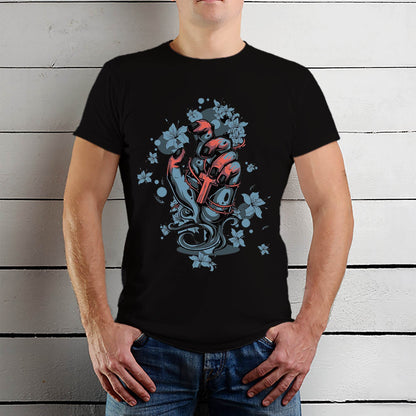 Premium 3d hand Designs - Unisex Round Neck Regular Fit 100% Combed Cotton Half Sleeve T-Shirt - Mojilo Mart