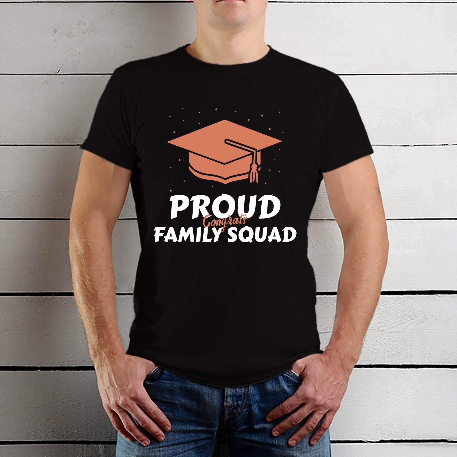 Proud Congrats Family - Unisex Round Neck Regular Fit 100% Combed Cotton Half Sleeve T-Shirt - Mojilo Mart