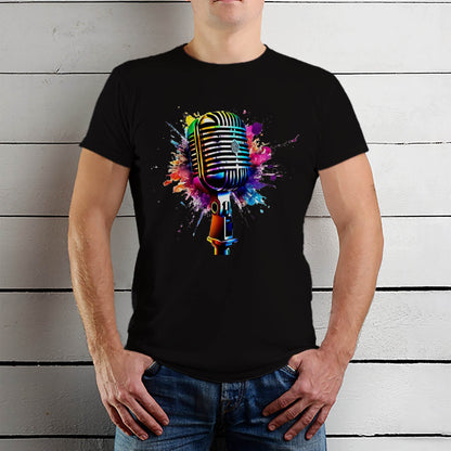Psychedelic Microphone Echo Sonic Dreams Unleashed - Unisex Round Neck Regular Fit 100% Combed Cotton Half Sleeve T-Shirt - Mojilo Mart