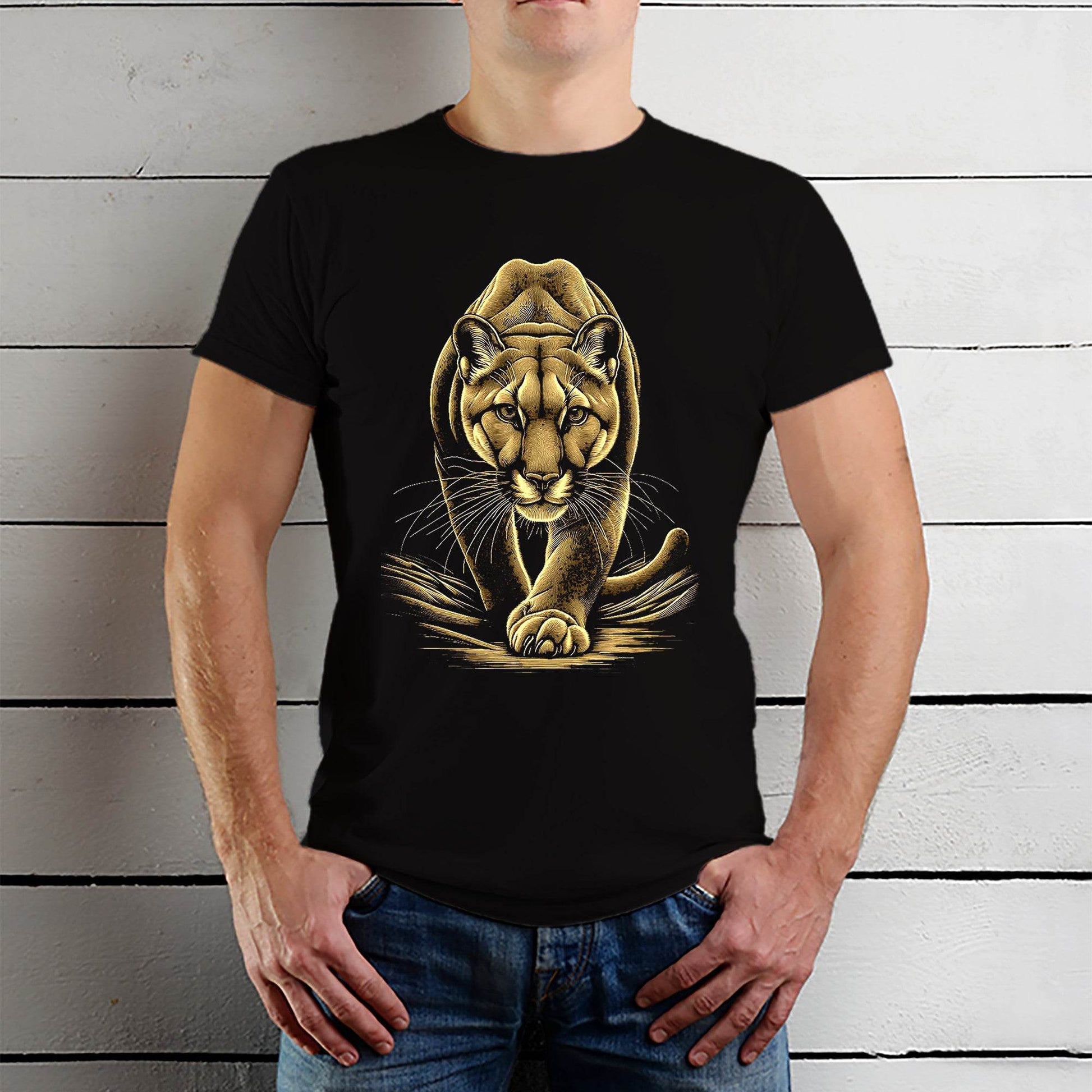 Puma Animal Lover Wildlife - Unisex Round Neck Regular Fit 100% Combed Cotton Half Sleeve T-Shirt - Mojilo Mart