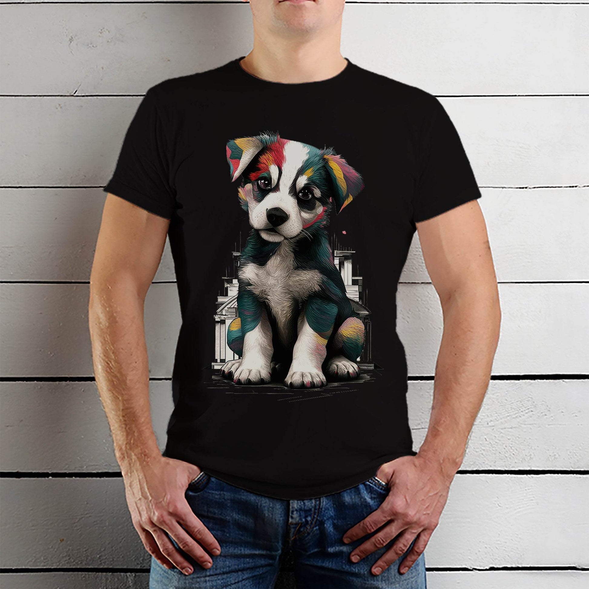 Puppy Splash - Unisex Round Neck Regular Fit 100% Combed Cotton Half Sleeve T-Shirt - Mojilo Mart