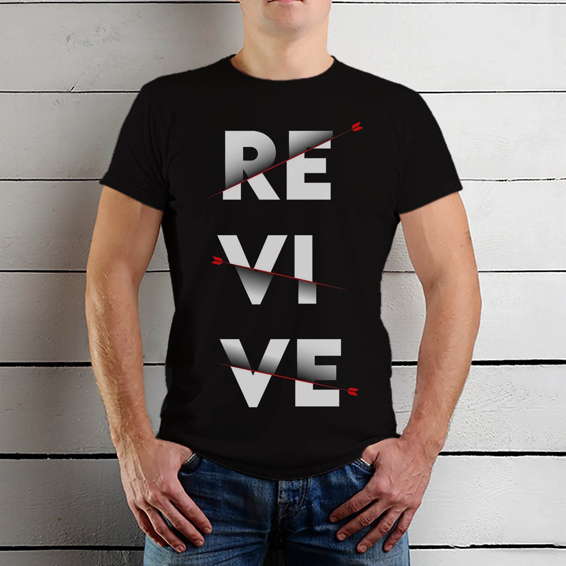 RE VI VE - Unisex Round Neck Regular Fit 100% Combed Cotton Half Sleeve T-Shirt - Mojilo Mart