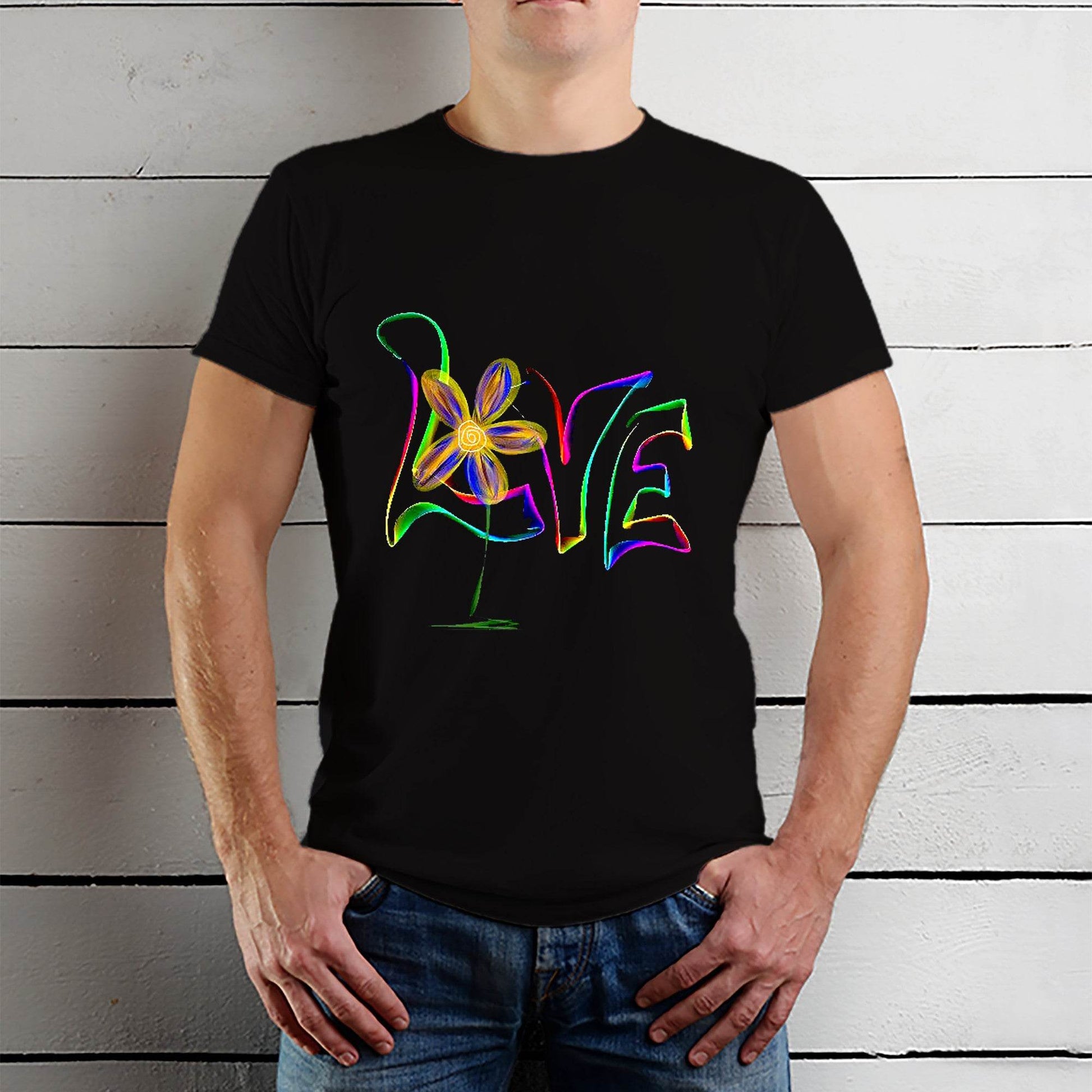 Rainbow Love - Unisex Round Neck Regular Fit 100% Combed Cotton Half Sleeve T-Shirt - Mojilo Mart