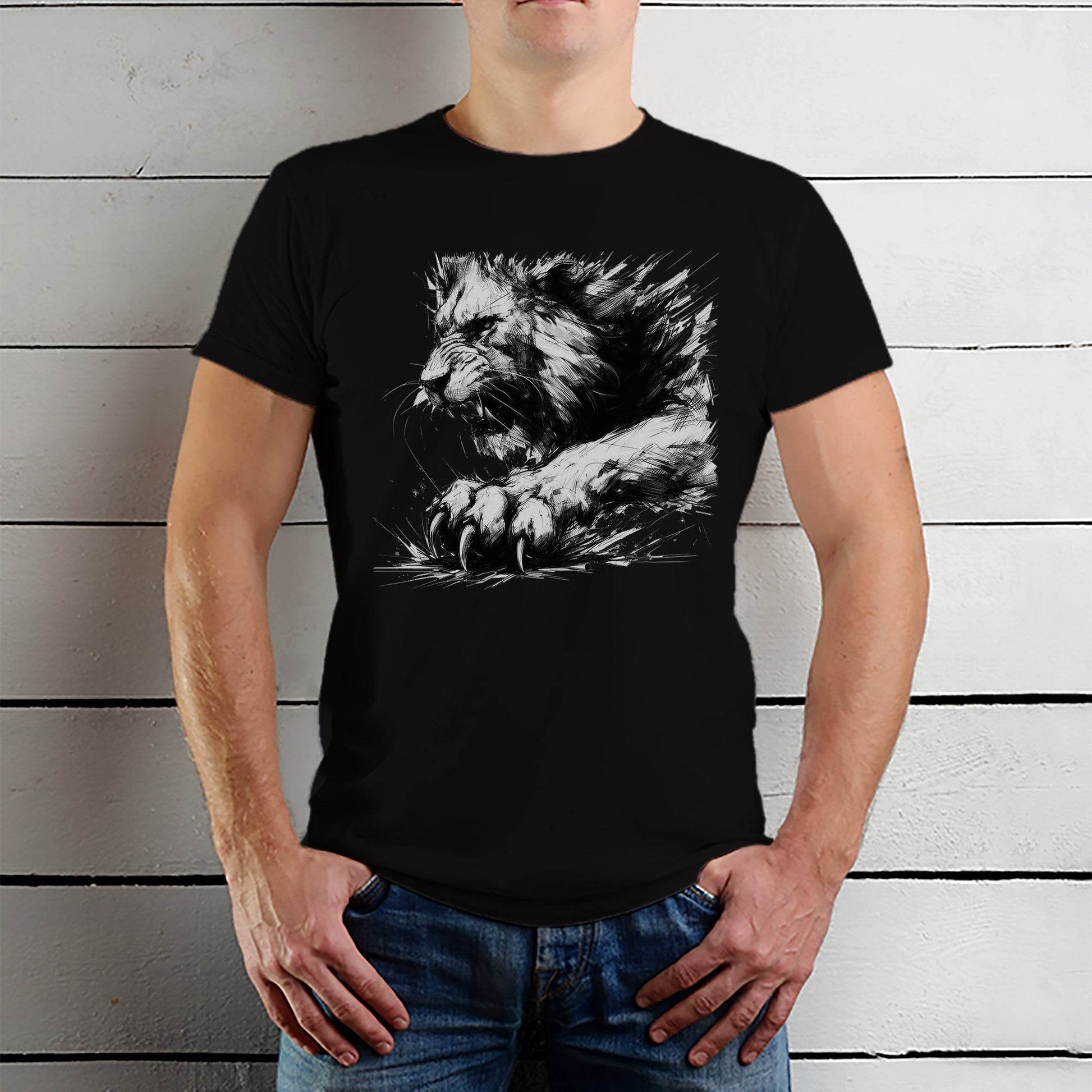 Roaring Lion - Unisex Round Neck Regular Fit 100% Combed Cotton Half Sleeve T-Shirt - Mojilo Mart