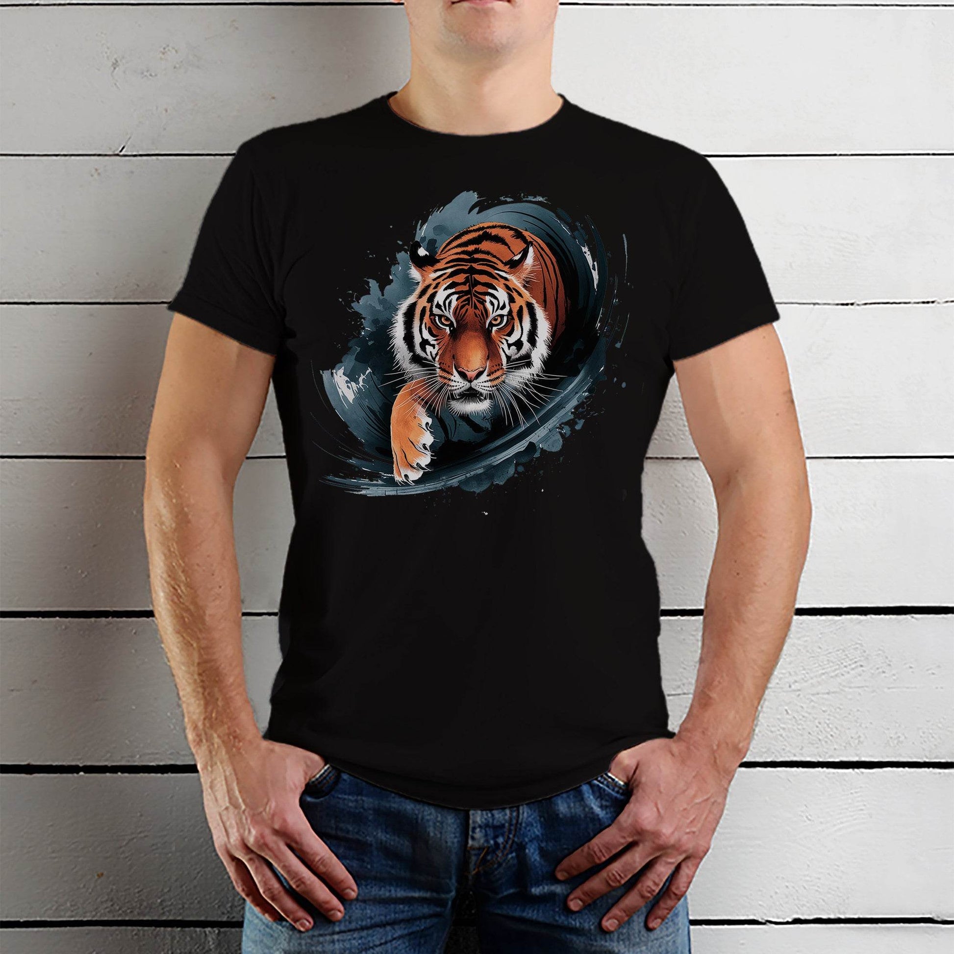 Majectic Tiger - Unisex Round Neck Regular Fit 100% Combed Cotton Half Sleeve T-Shirt - Mojilo Mart