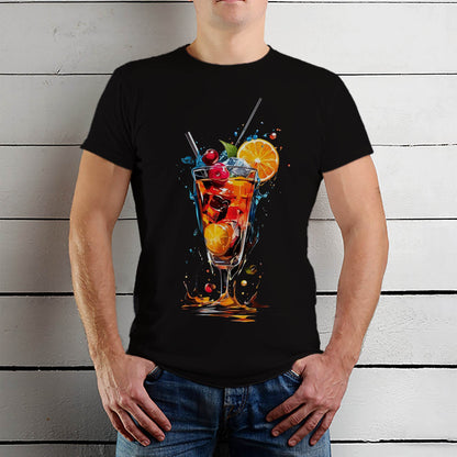 Shake it Up Crafting Exquisite Cocktails for Every Palate - Unisex Round Neck Regular Fit 100% Combed Cotton Half Sleeve T-Shirt - Mojilo Mart