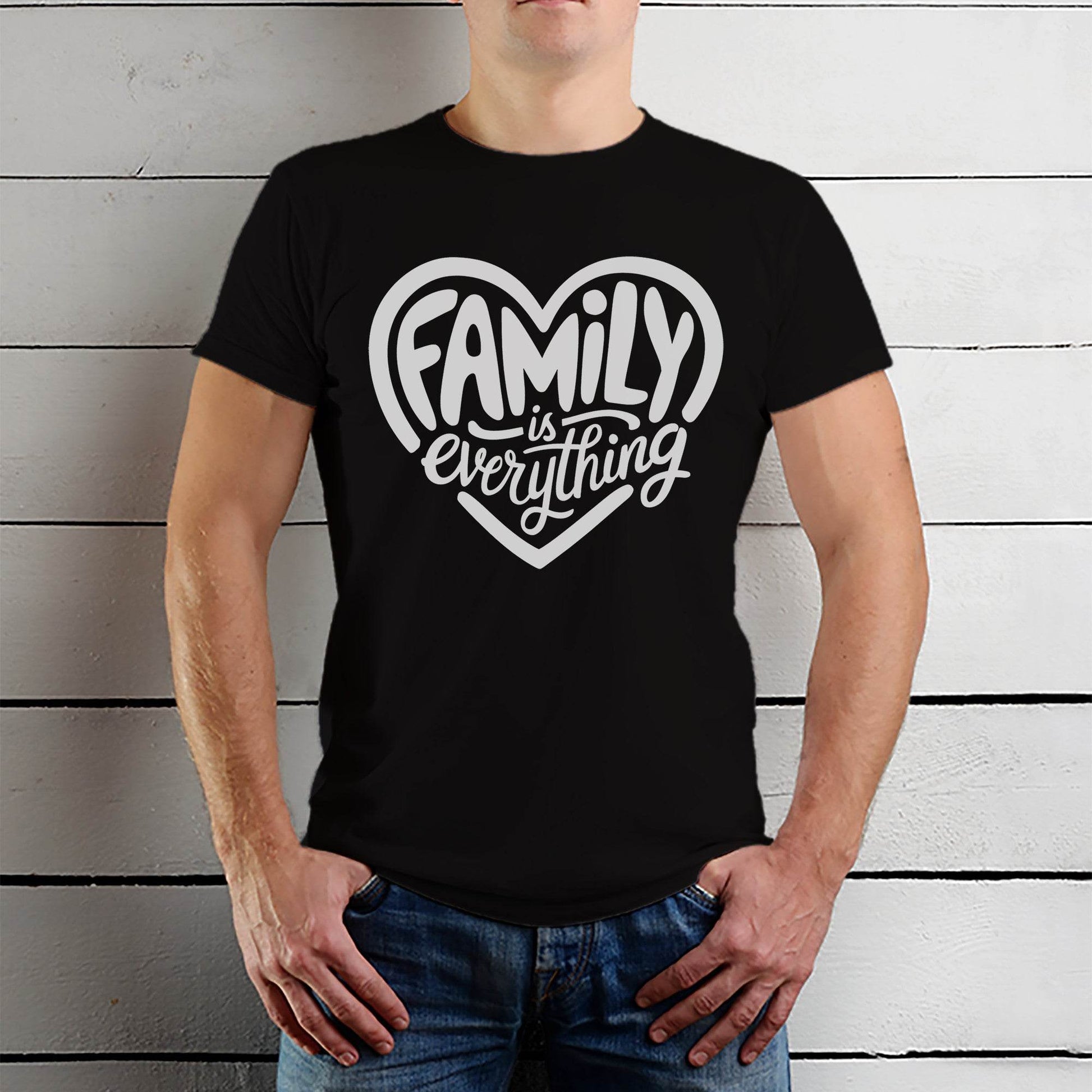 Family Is Everything - Unisex Round Neck Regular Fit 100% Combed Cotton Half Sleeve T-Shirt - Mojilo Mart