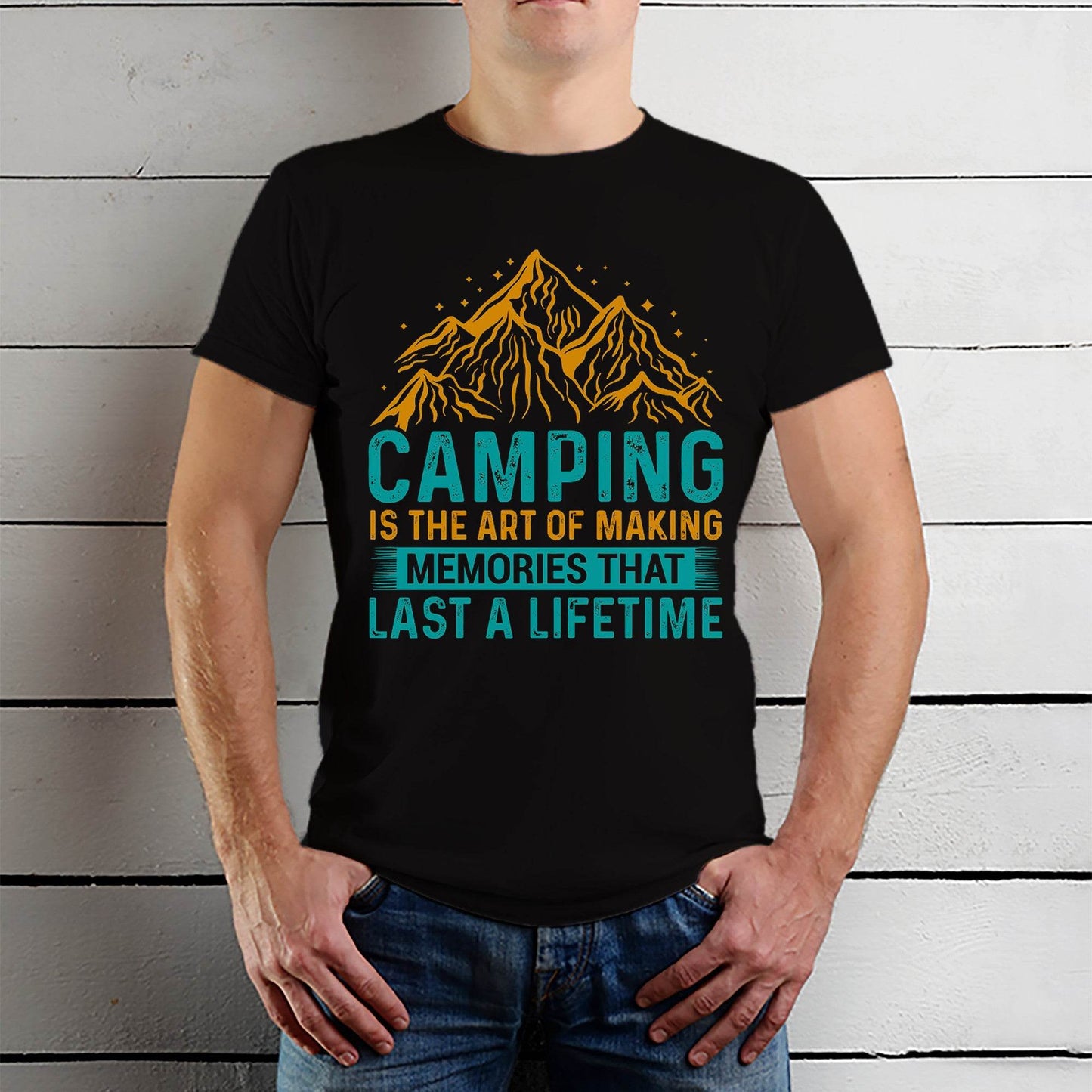 Camping is the art of making memories that last a lifetime - Unisex Round Neck Regular Fit 100% Combed Cotton Half Sleeve T-Shirt - Mojilo Mart