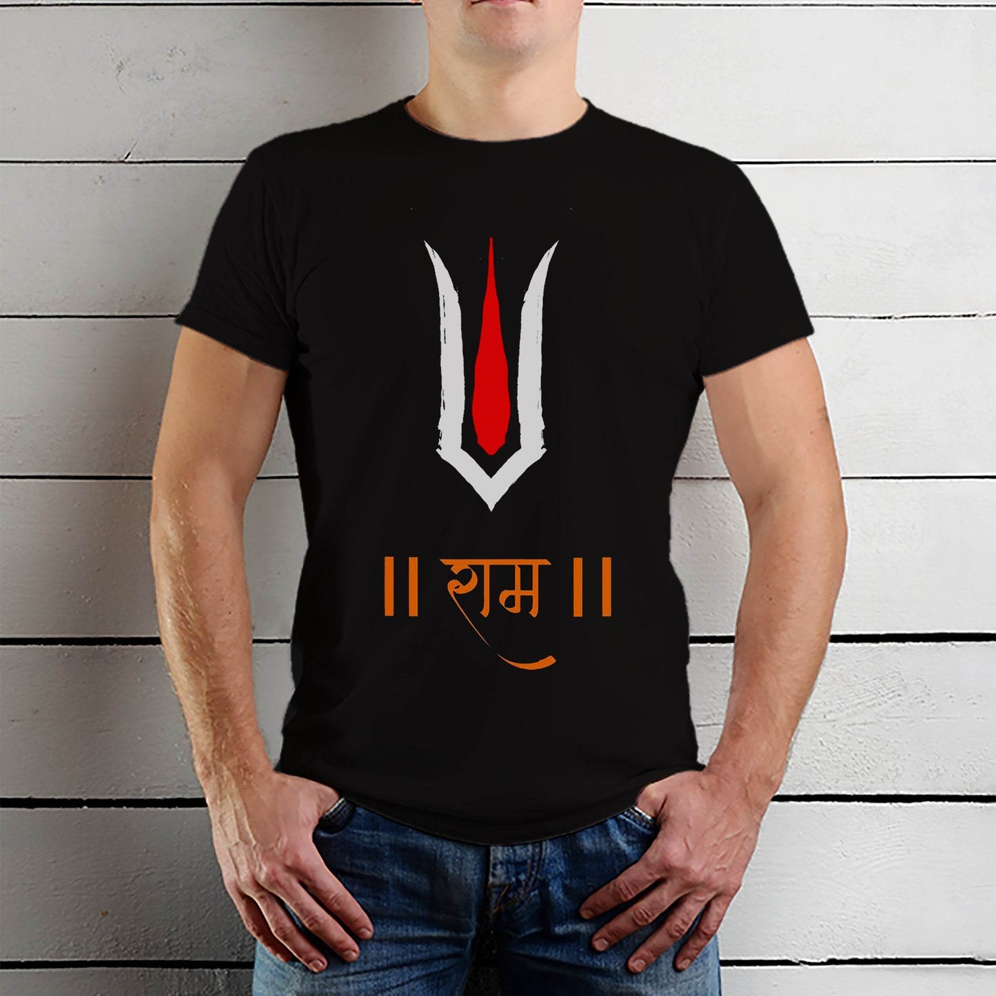 Shree Ram Tilak - Unisex Round Neck Regular Fit 100% Combed Cotton Half Sleeve T-Shirt - Mojilo Mart