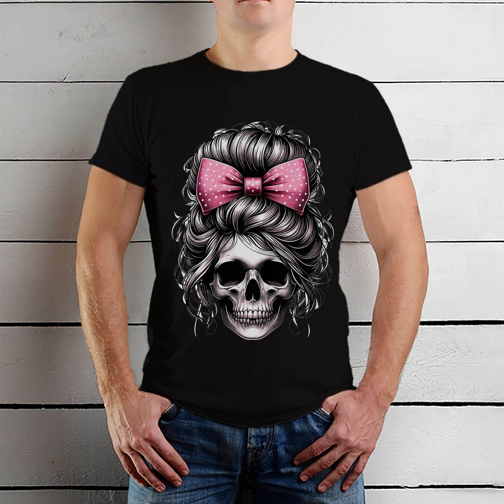 Skull Messy - Unisex Round Neck Regular Fit 100% Combed Cotton Half Sleeve T-Shirt - Mojilo Mart