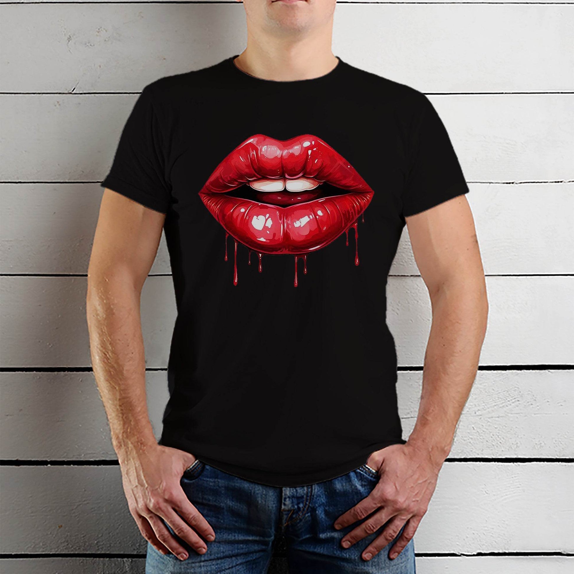 Spirit Of Lips - Unisex Round Neck Regular Fit 100% Combed Cotton Half Sleeve T-Shirt - Mojilo Mart