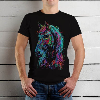 Spirit animal Horse - Unisex Round Neck Regular Fit 100% Combed Cotton Half Sleeve T-Shirt - Mojilo Mart