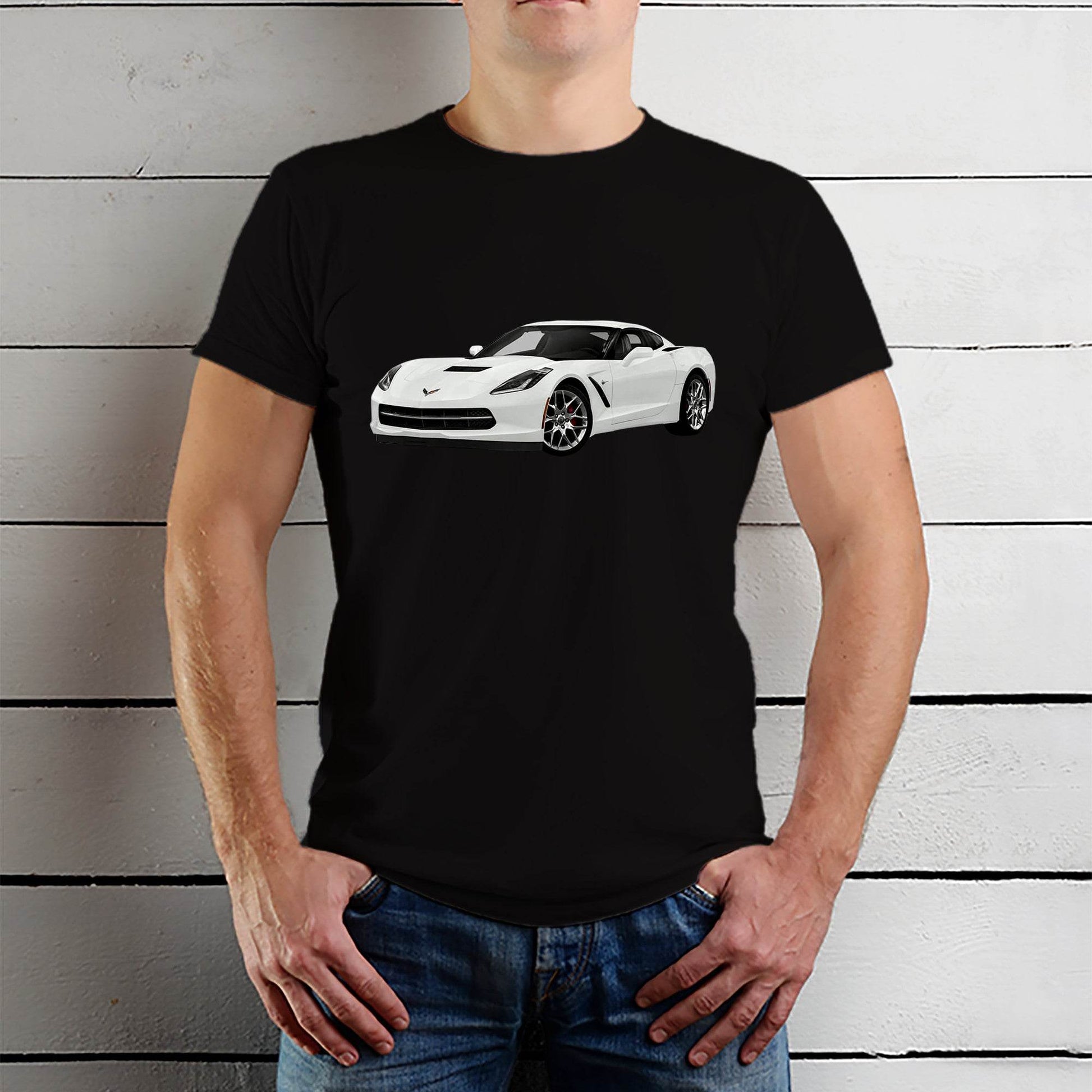 Sports Car C7 - Unisex Round Neck Regular Fit 100% Combed Cotton Half Sleeve T-Shirt - Mojilo Mart