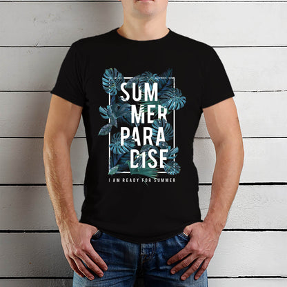 Summer Paradise I Am Ready For Summer - Unisex Round Neck Regular Fit 100% Combed Cotton Half Sleeve T-Shirt - Mojilo Mart
