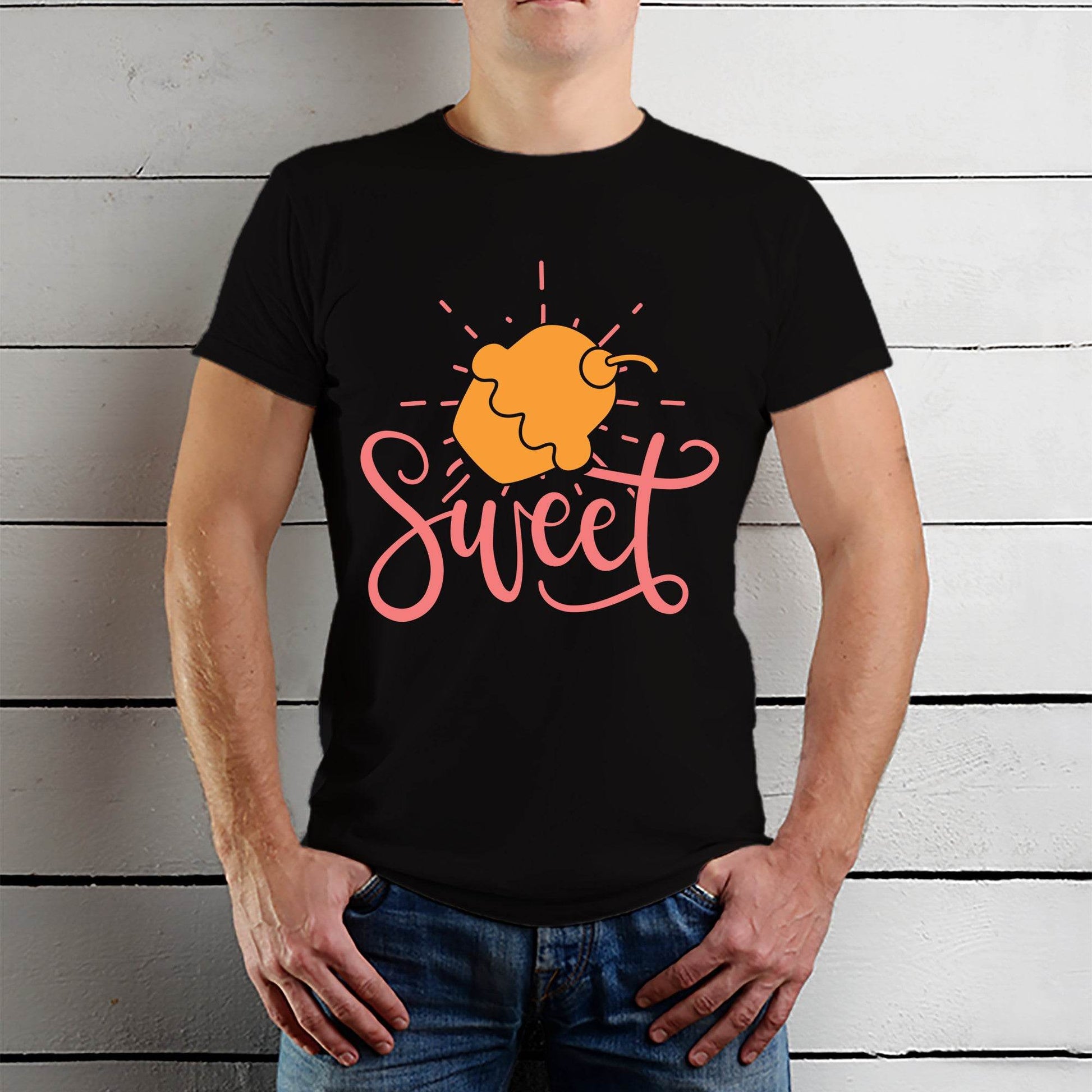 Sweet - Unisex Round Neck Regular Fit 100% Combed Cotton Half Sleeve T-Shirt - Mojilo Mart