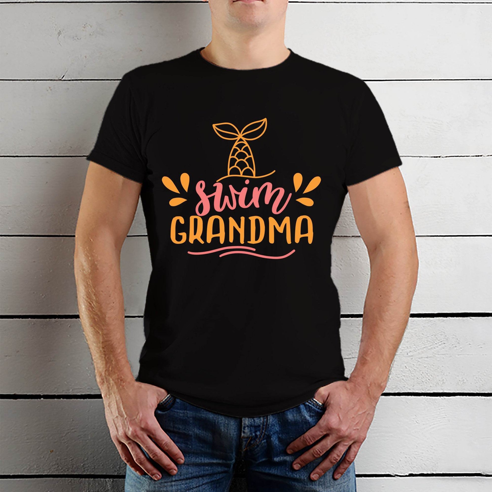 Swim Grandpa - Unisex Round Neck Regular Fit 100% Combed Cotton Half Sleeve T-Shirt - Mojilo Mart