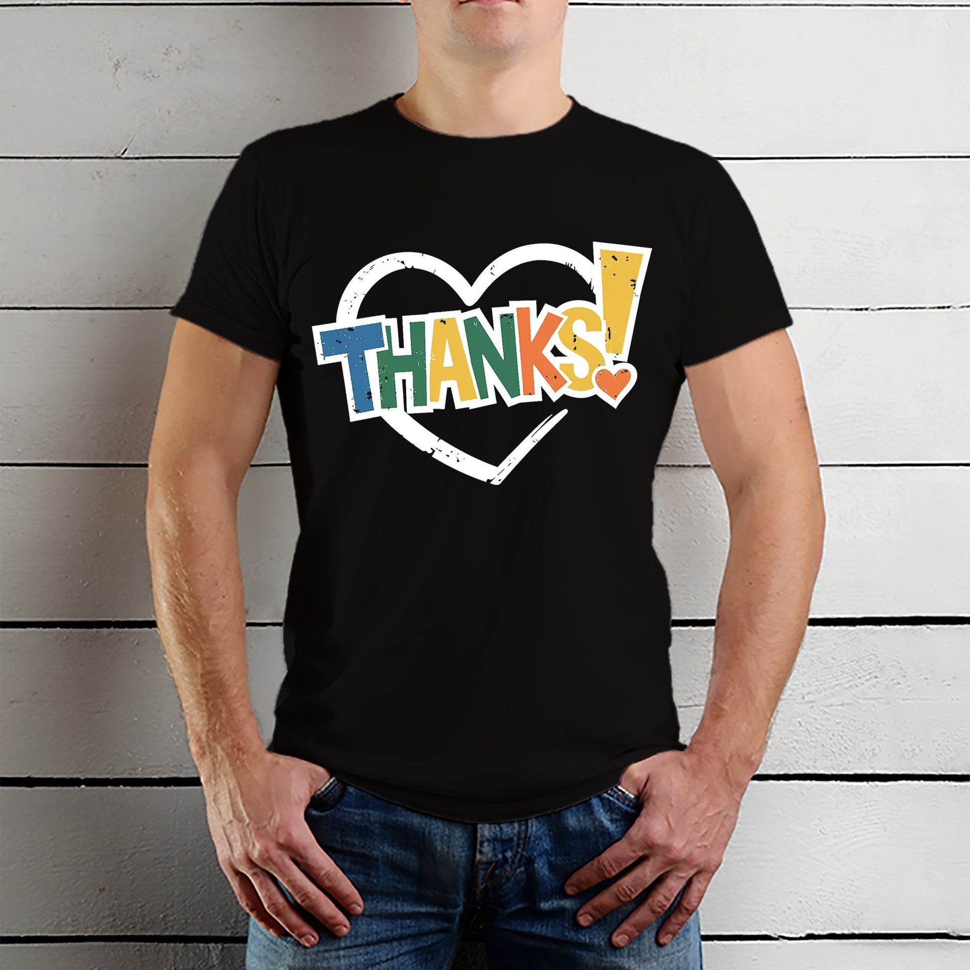 Thanks! - Unisex Round Neck Regular Fit 100% Combed Cotton Half Sleeve T-Shirt - Mojilo Mart