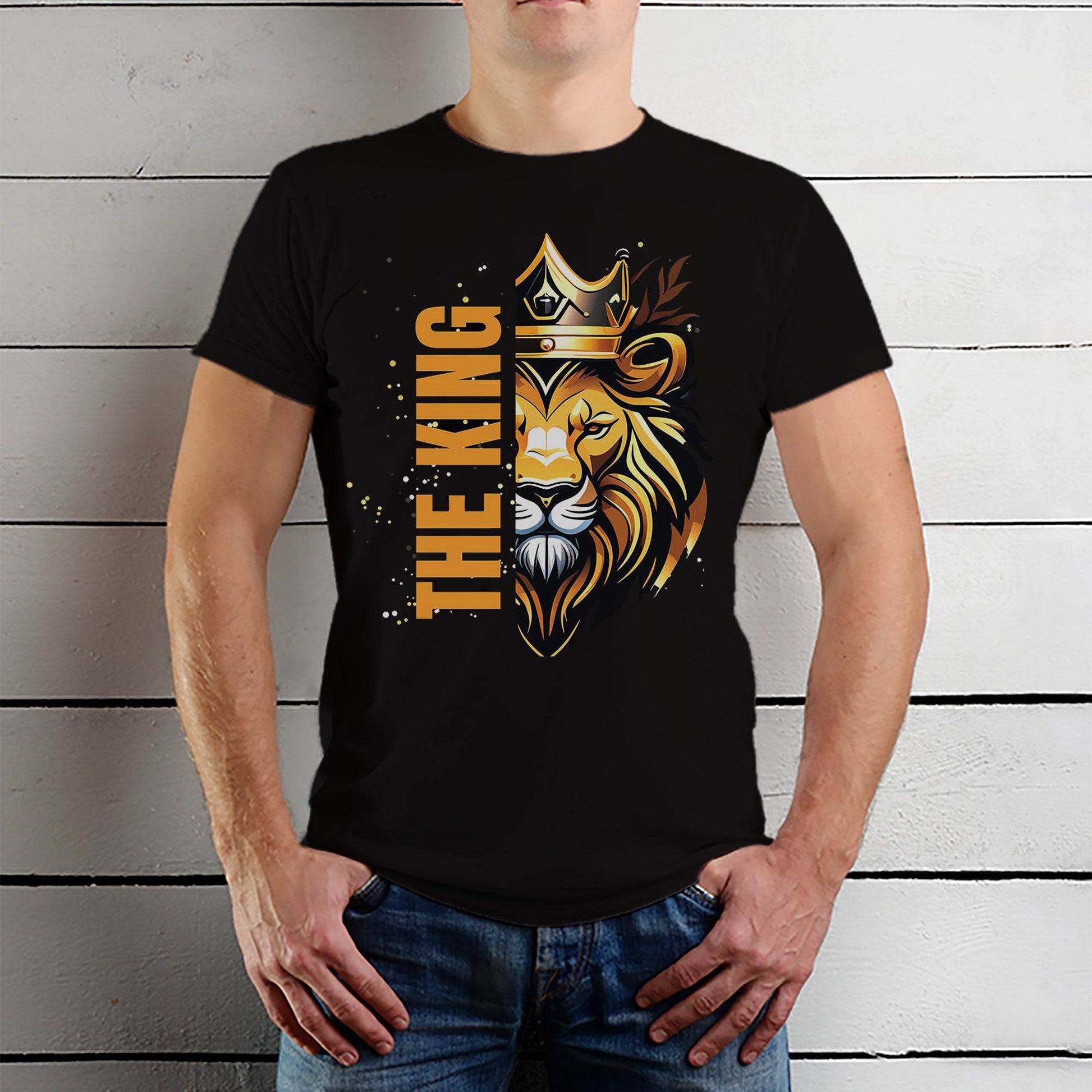 The King Lion Tshirt - Unisex Round Neck Regular Fit 100% Combed Cotton Half Sleeve T-Shirt - Mojilo Mart