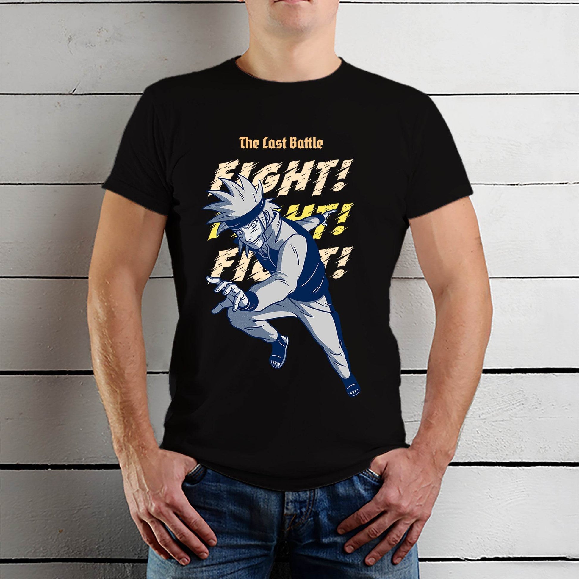 The lost bottle Fight! - Unisex Round Neck Regular Fit 100% Combed Cotton Half Sleeve T-Shirt - Mojilo Mart