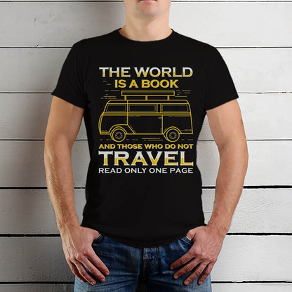 The world Is A book And those who do not travel read only one page - Unisex Round Neck Regular Fit 100% Combed Cotton Half Sleeve T-Shirt - Mojilo Mart