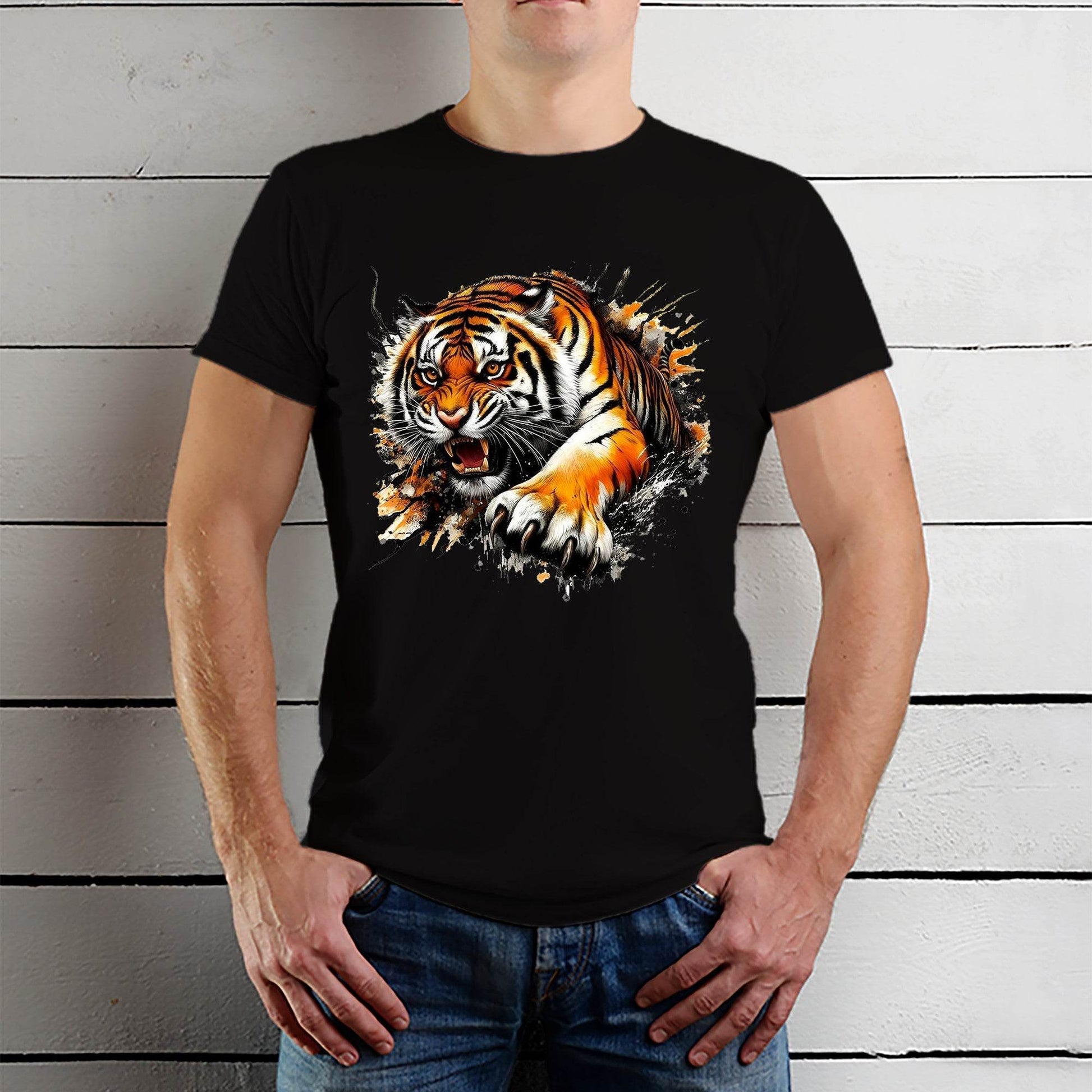 Tiger King, King of the Jungle - Unisex Round Neck Regular Fit 100% Combed Cotton Half Sleeve T-Shirt - Mojilo Mart