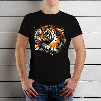 Tiger King, King of the Jungle - Unisex Round Neck Regular Fit 100% Combed Cotton Half Sleeve T-Shirt - Mojilo Mart
