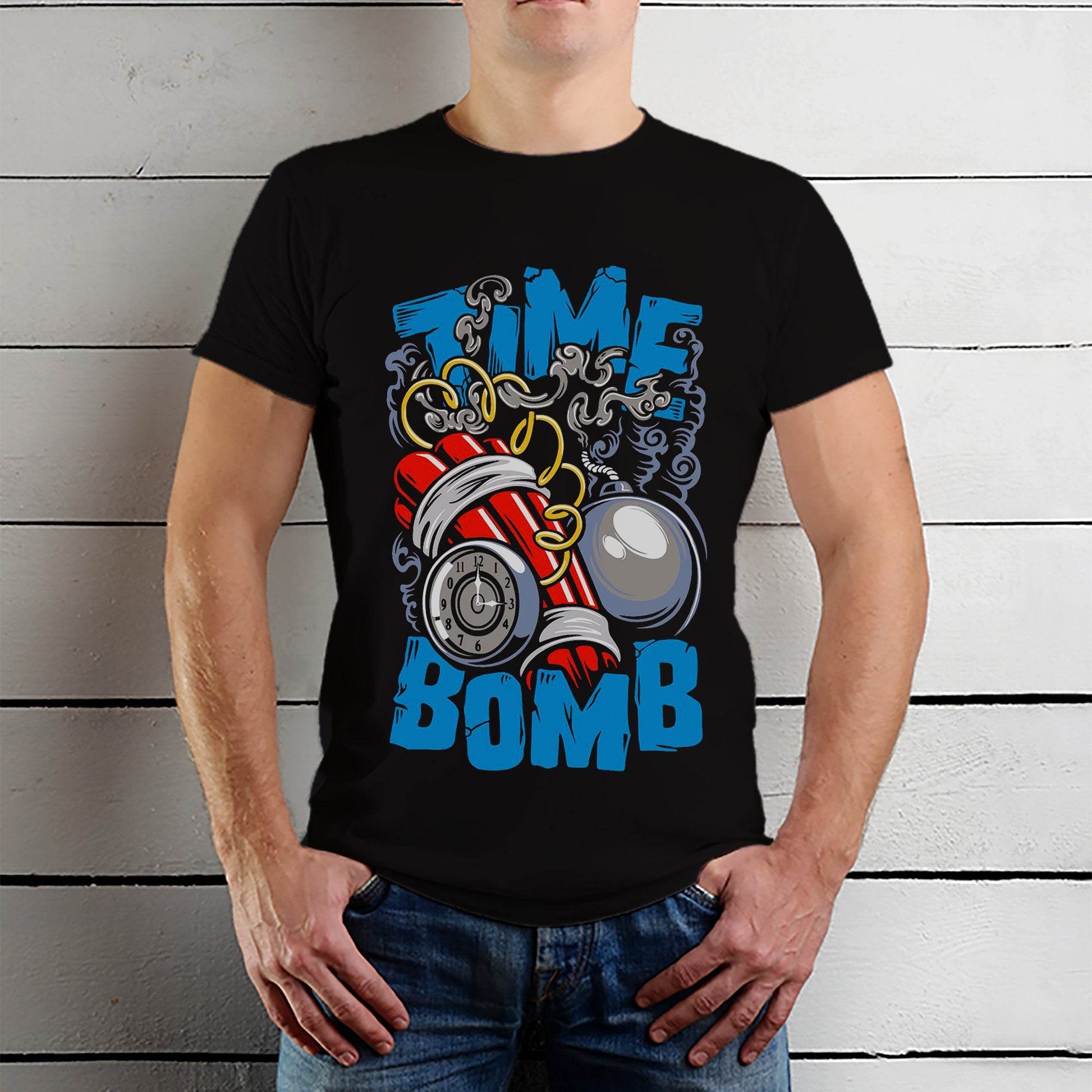 Time Bomb - Unisex Round Neck Regular Fit 100% Combed Cotton Half Sleeve T-Shirt - Mojilo Mart