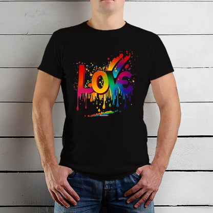 Unique Hand Drawn Love Is Love Rainbow - Unisex Round Neck Regular Fit 100% Combed Cotton Half Sleeve T-Shirt - Mojilo Mart