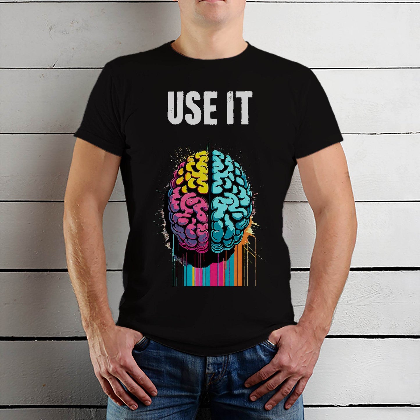Use IT Artistic Brain Art IQ Physics - Unisex Round Neck Regular Fit 100% Combed Cotton Half Sleeve T-Shirt - Mojilo Mart