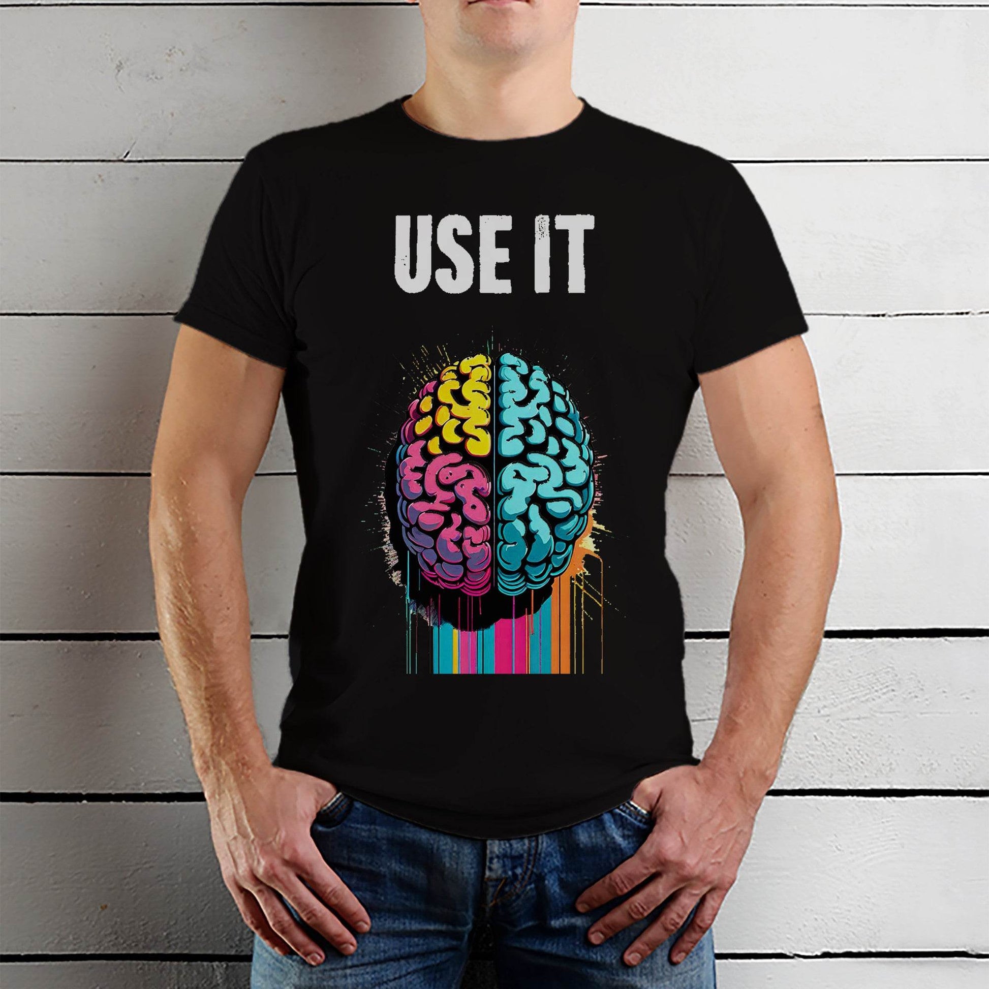 Use IT Artistic Brain Art IQ Physics - Unisex Round Neck Regular Fit 100% Combed Cotton Half Sleeve T-Shirt - Mojilo Mart